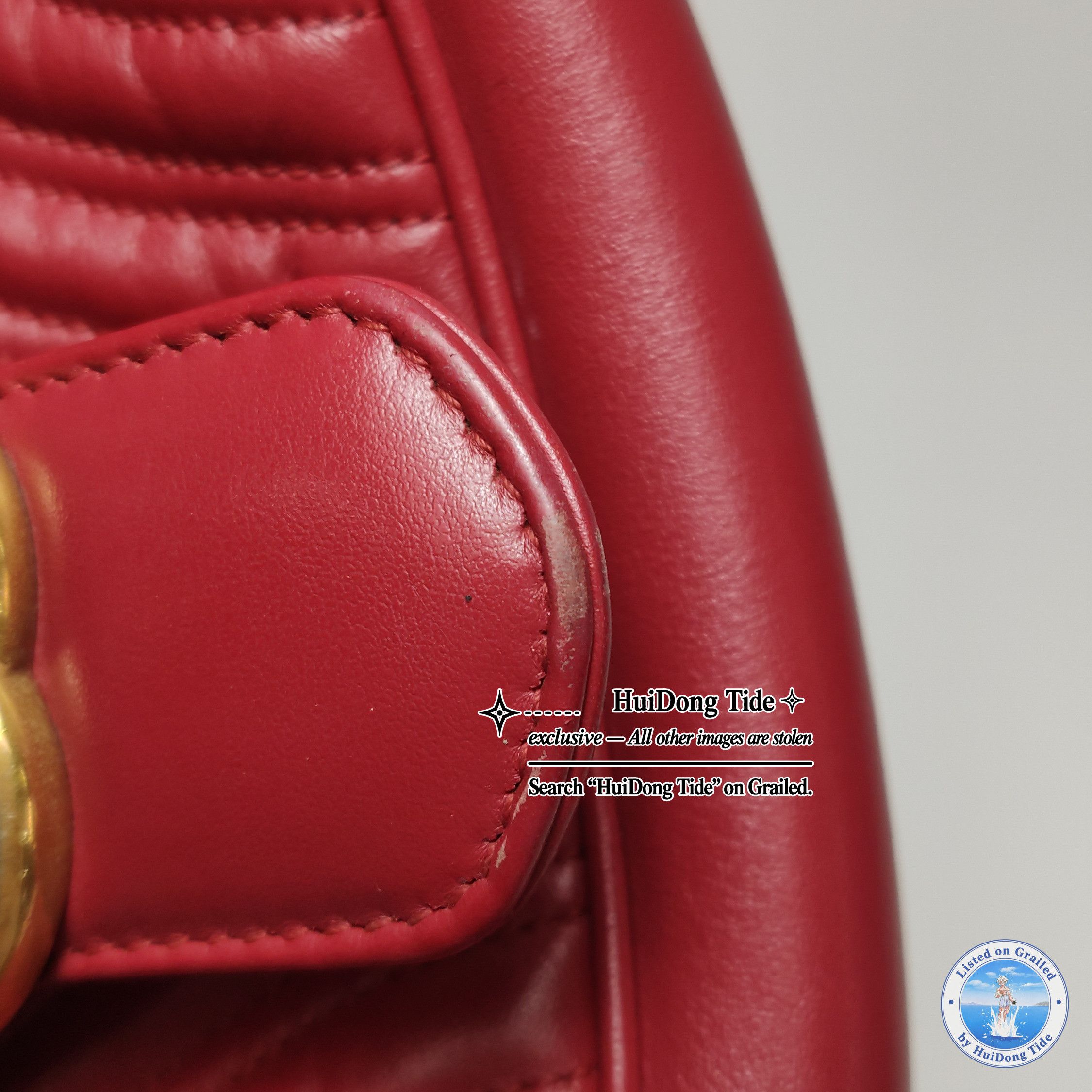 Gucci Gucci GG Marmont Red Leather Shoulder Bag One Size Size ONE SIZE - 16 Thumbnail