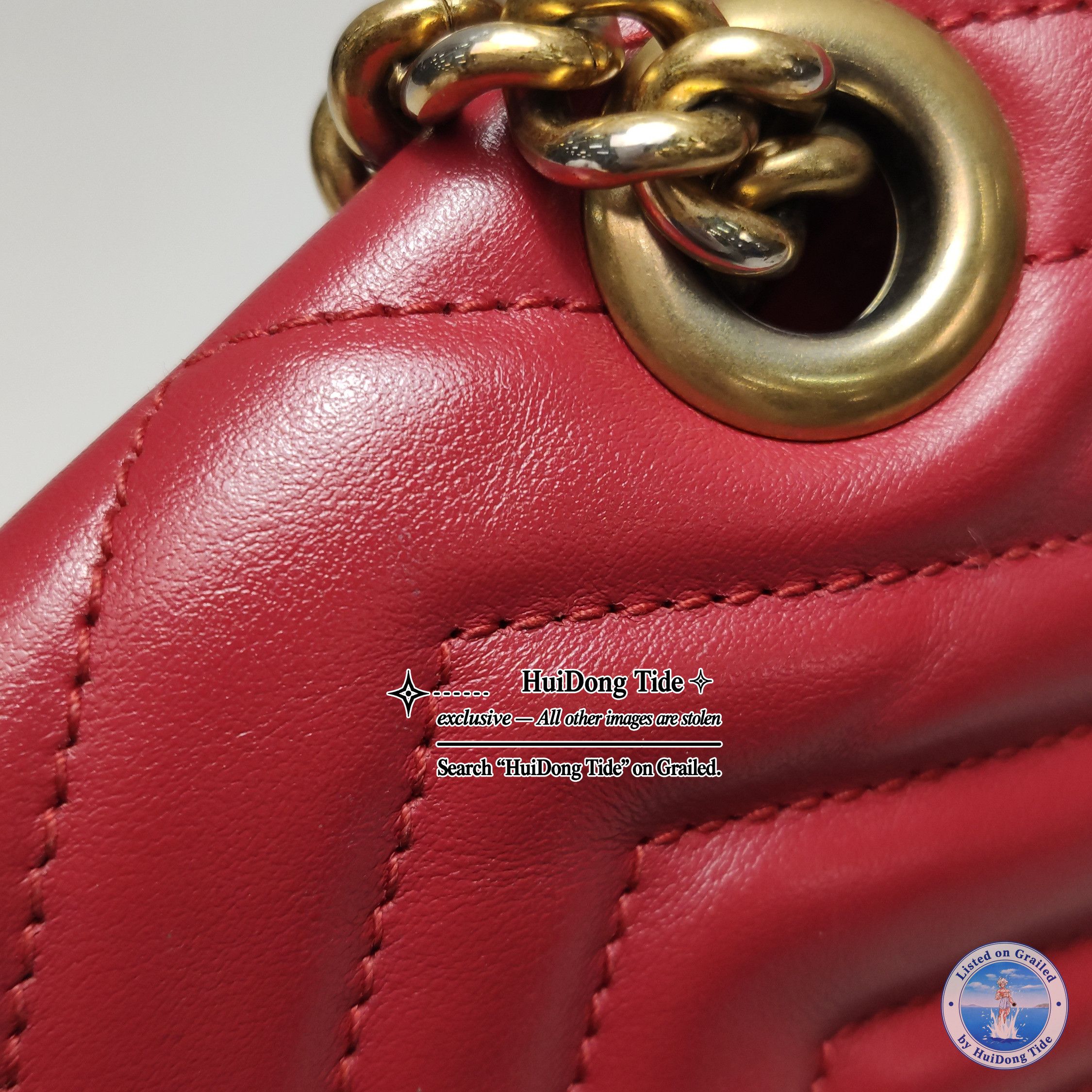 Gucci Gucci GG Marmont Red Leather Shoulder Bag One Size Size ONE SIZE - 20 Thumbnail