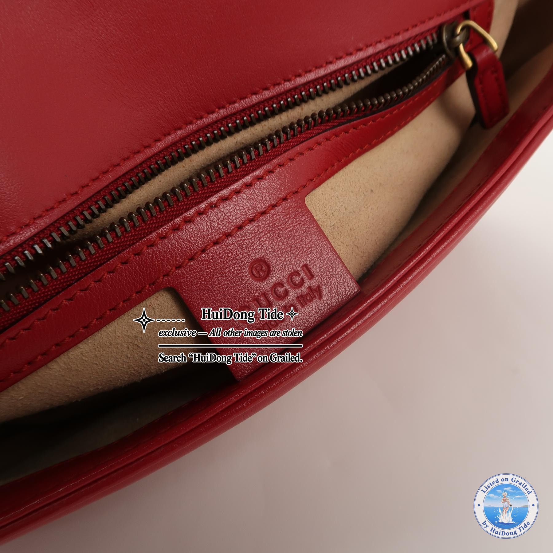 Gucci Gucci GG Marmont Red Leather Shoulder Bag One Size Size ONE SIZE - 8 Thumbnail