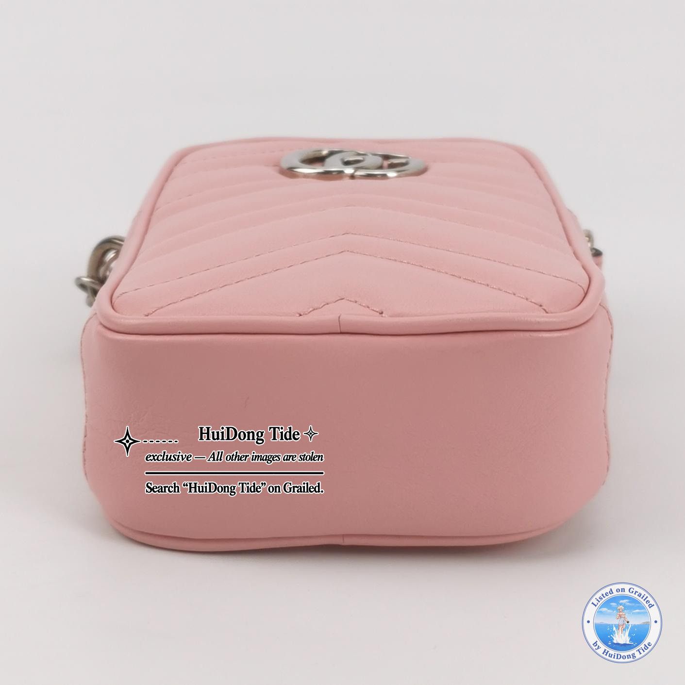Gucci Gucci GG Marmont Pink Leather Shoulder Bag Size ONE SIZE - 6 Thumbnail