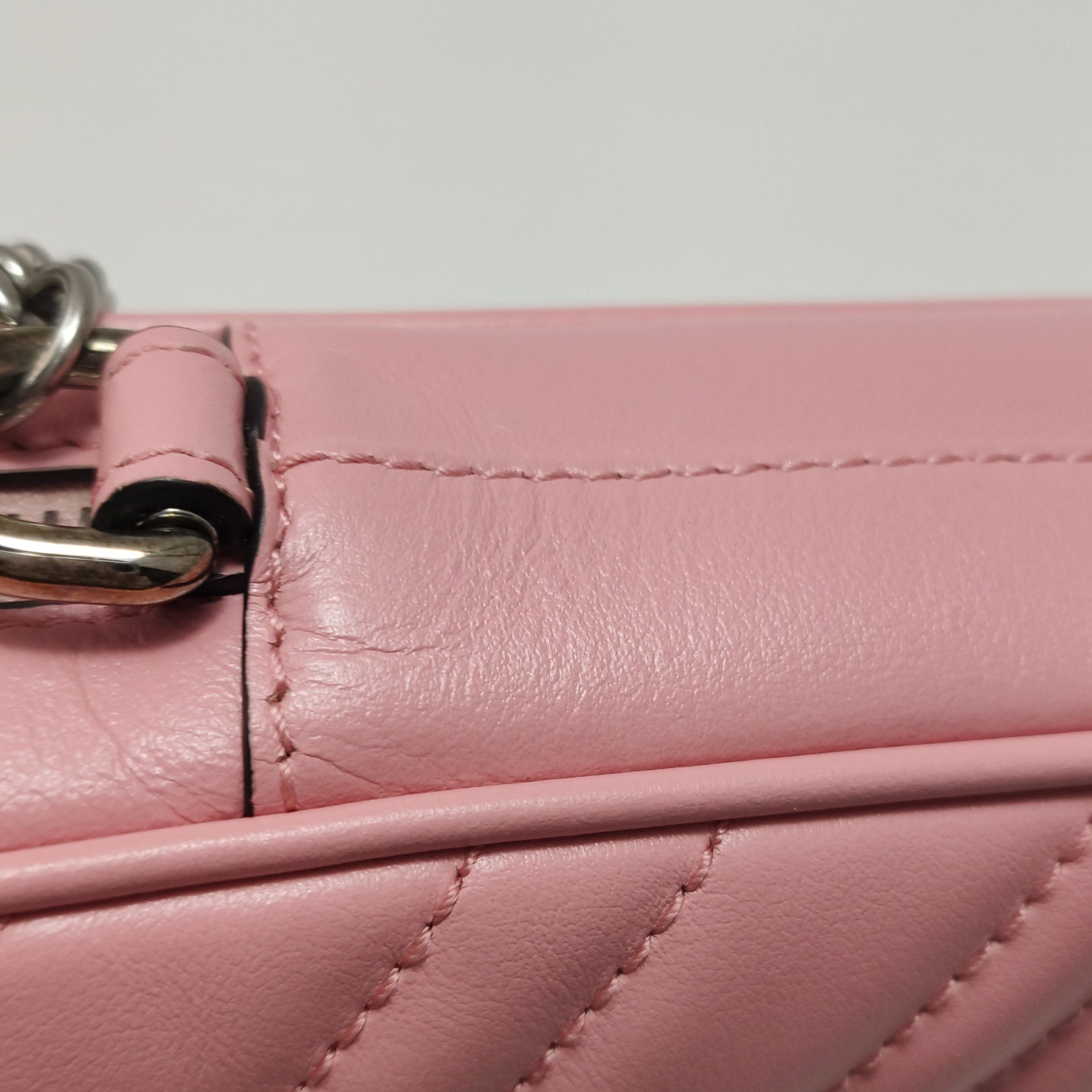 Gucci Gucci GG Marmont Pink Leather Shoulder Bag Size ONE SIZE - 13 Thumbnail