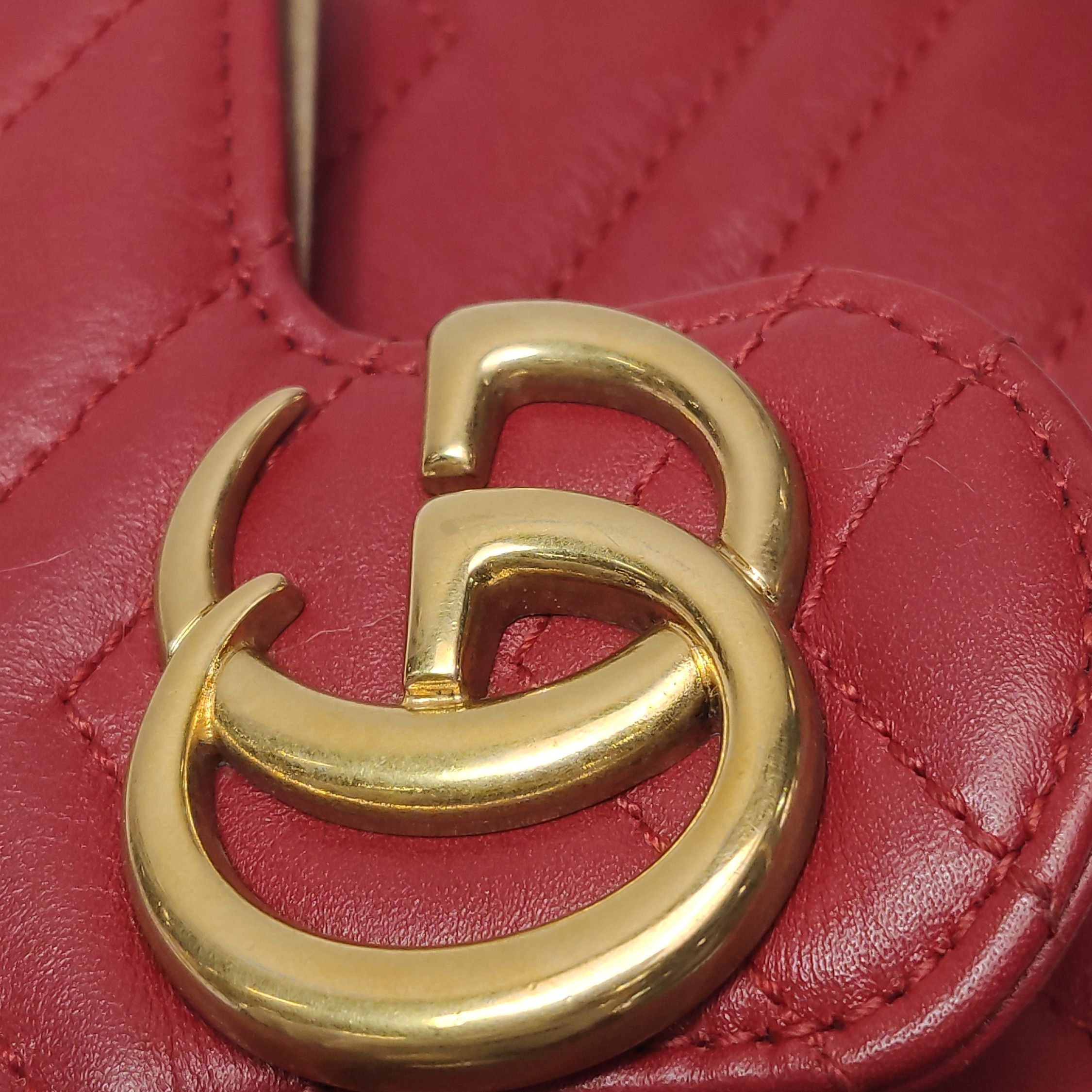 Gucci Gucci GG Marmont Red Quilted Leather Shoulder Bag Size ONE SIZE - 13 Thumbnail