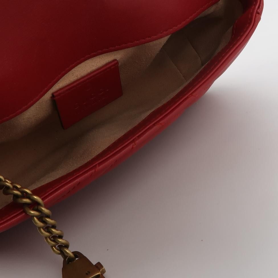 Gucci Gucci GG Marmont Red Quilted Leather Shoulder Bag Size ONE SIZE - 6 Thumbnail