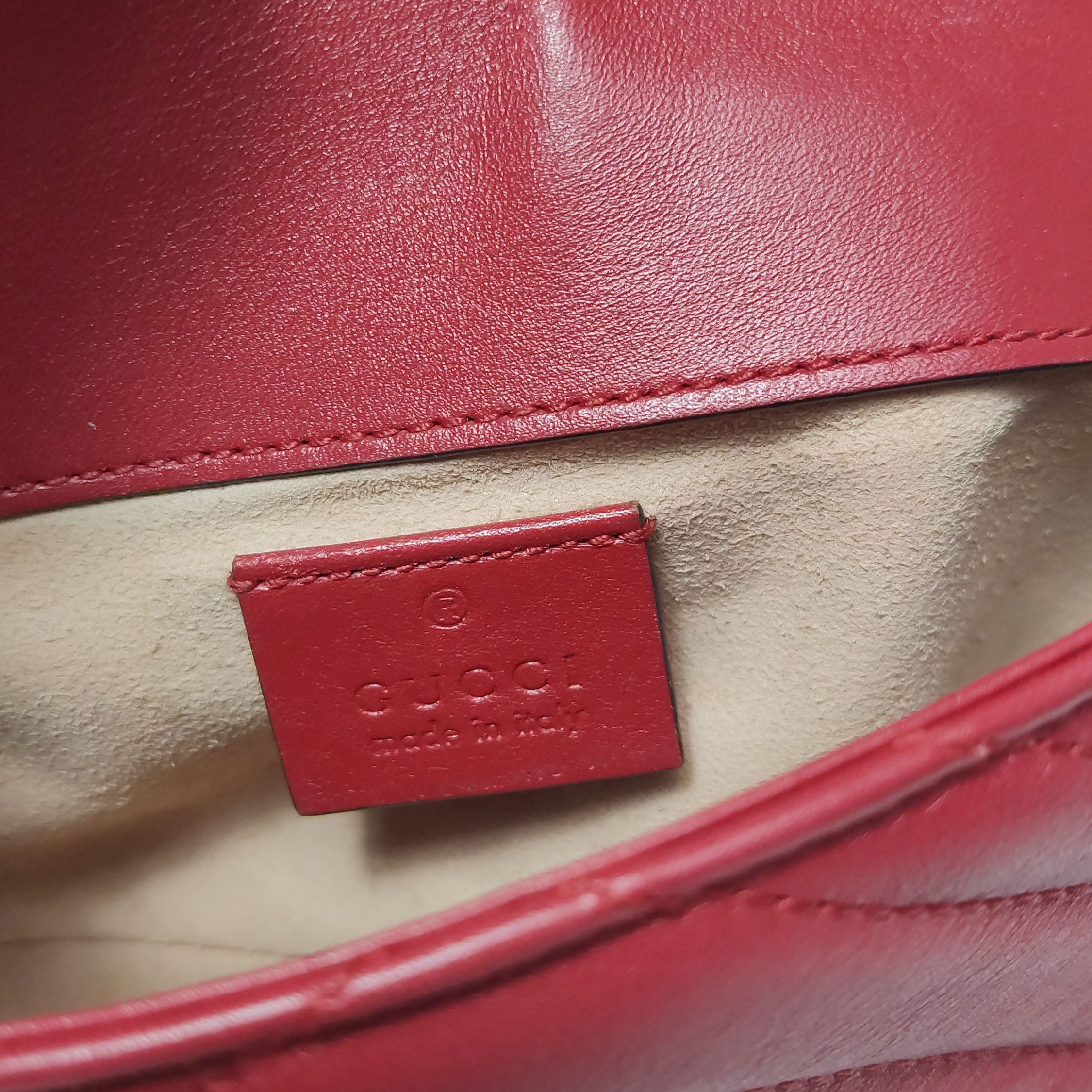 Gucci Gucci GG Marmont Red Quilted Leather Shoulder Bag Size ONE SIZE - 9 Thumbnail