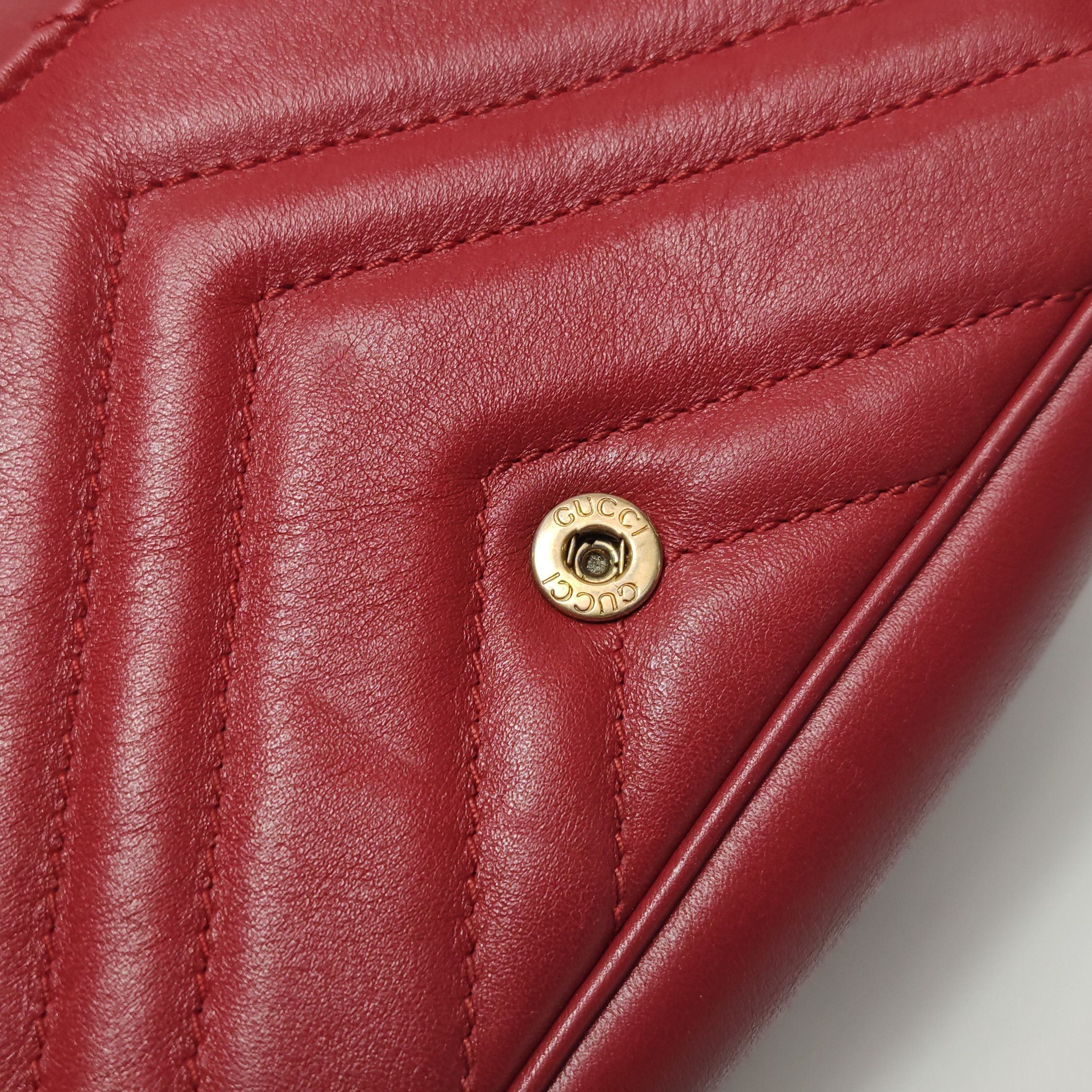 Gucci Gucci GG Marmont Red Quilted Leather Shoulder Bag Size ONE SIZE - 11 Thumbnail