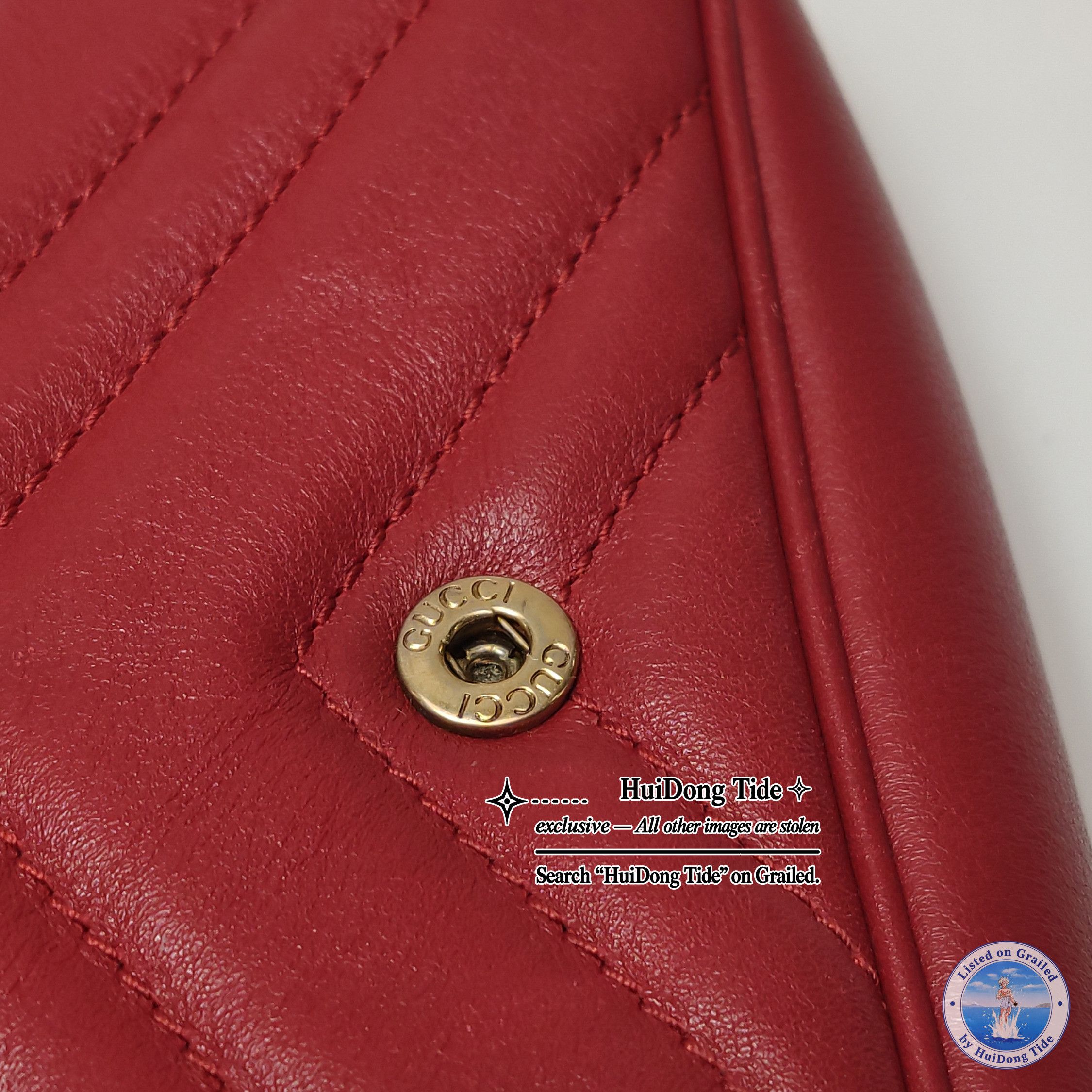 Gucci Gucci GG Marmont Red Quilted Leather Shoulder Bag Size ONE SIZE - 12 Thumbnail