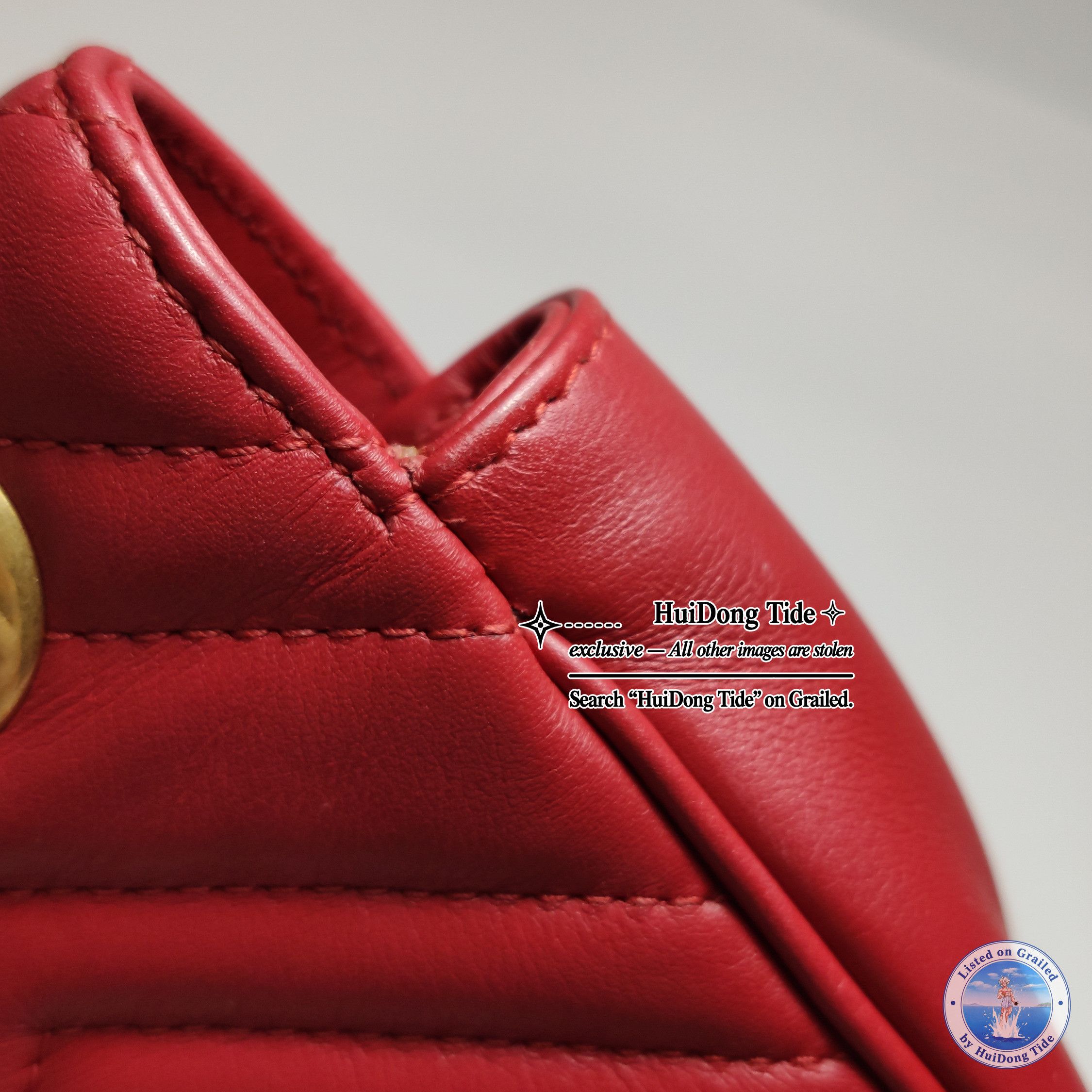 Gucci Gucci GG Marmont Red Leather Shoulder Bag Size ONE SIZE - 16 Thumbnail