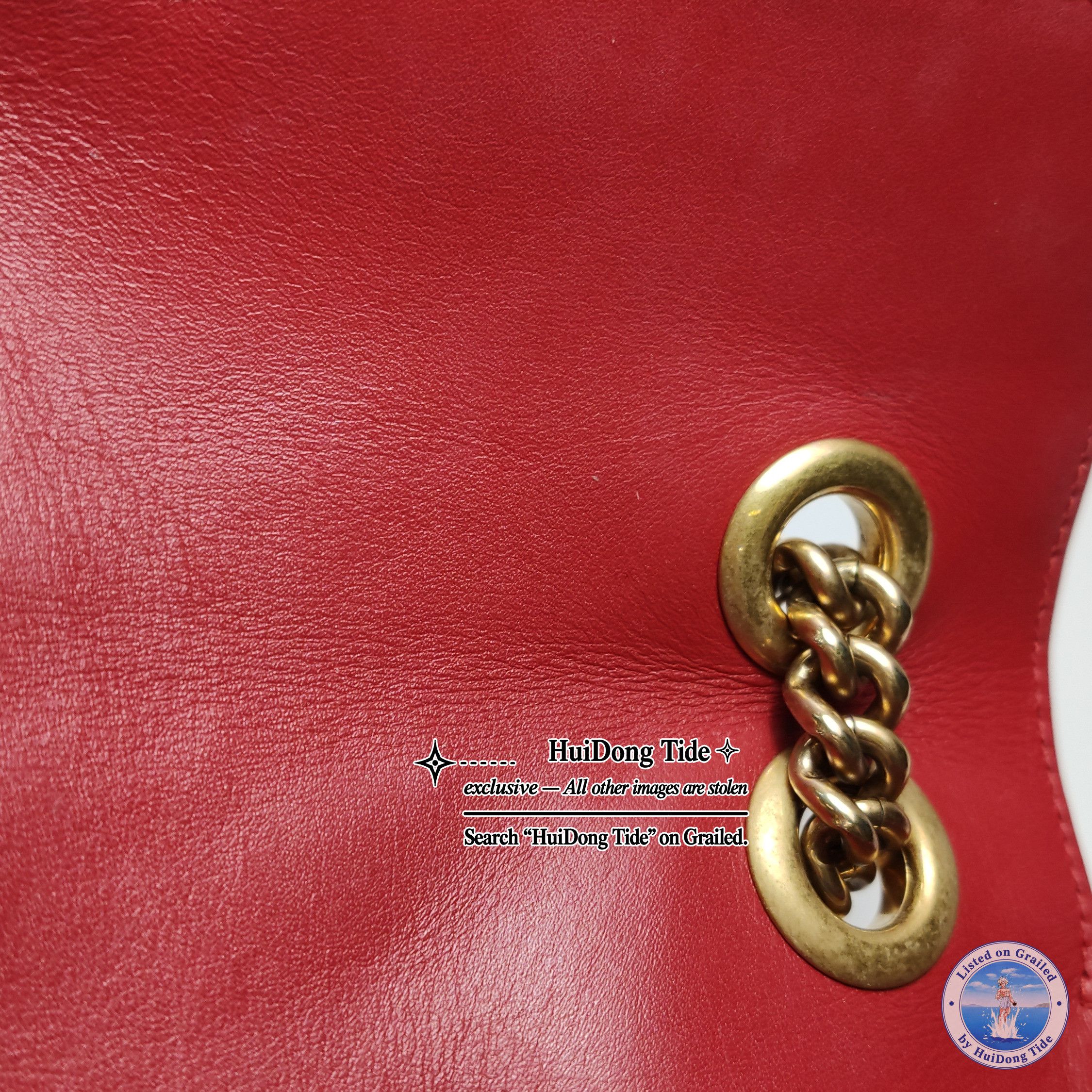 Gucci Gucci GG Marmont Red Leather Shoulder Bag Size ONE SIZE - 20 Thumbnail