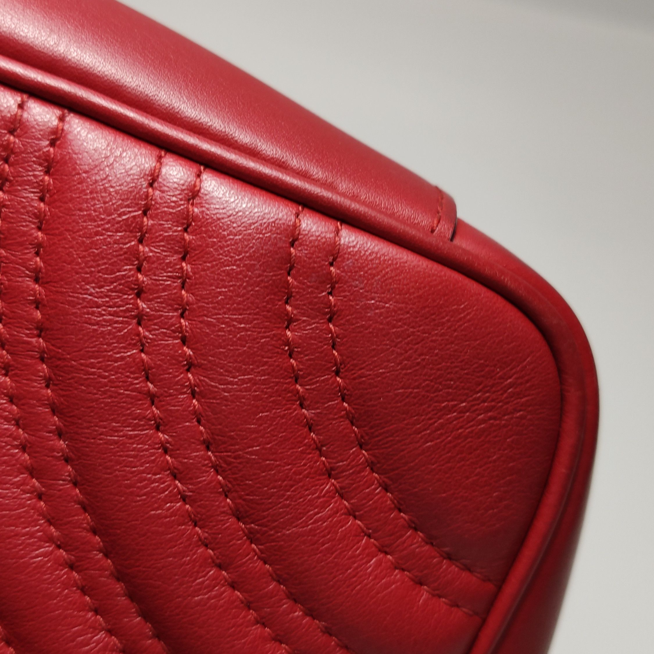 Gucci Gucci GG Marmont Red Leather Shoulder Bag Size ONE SIZE - 18 Thumbnail