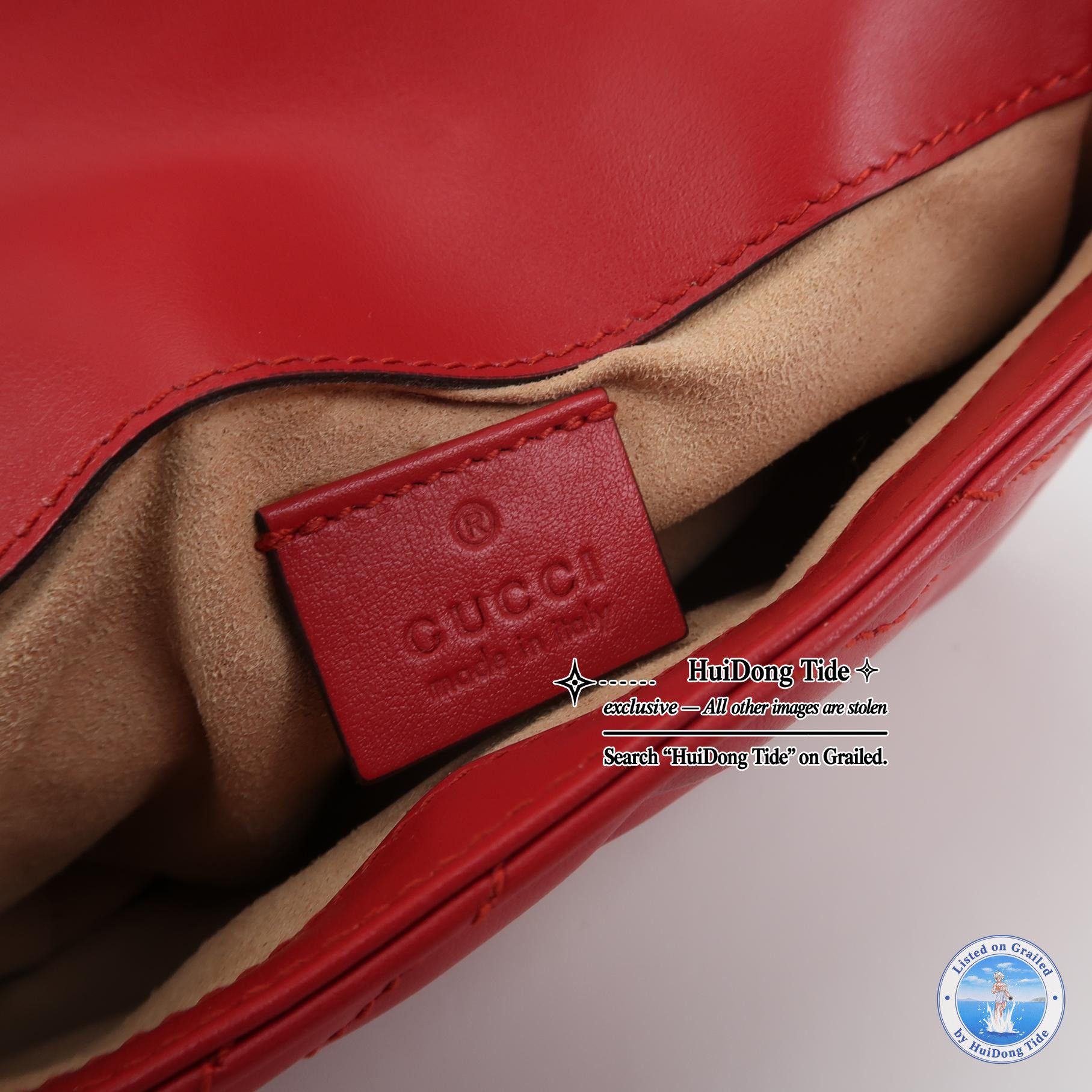 Gucci Gucci GG Marmont Red Leather Mini Bag ONE SIZE Size ONE SIZE - 8 Thumbnail