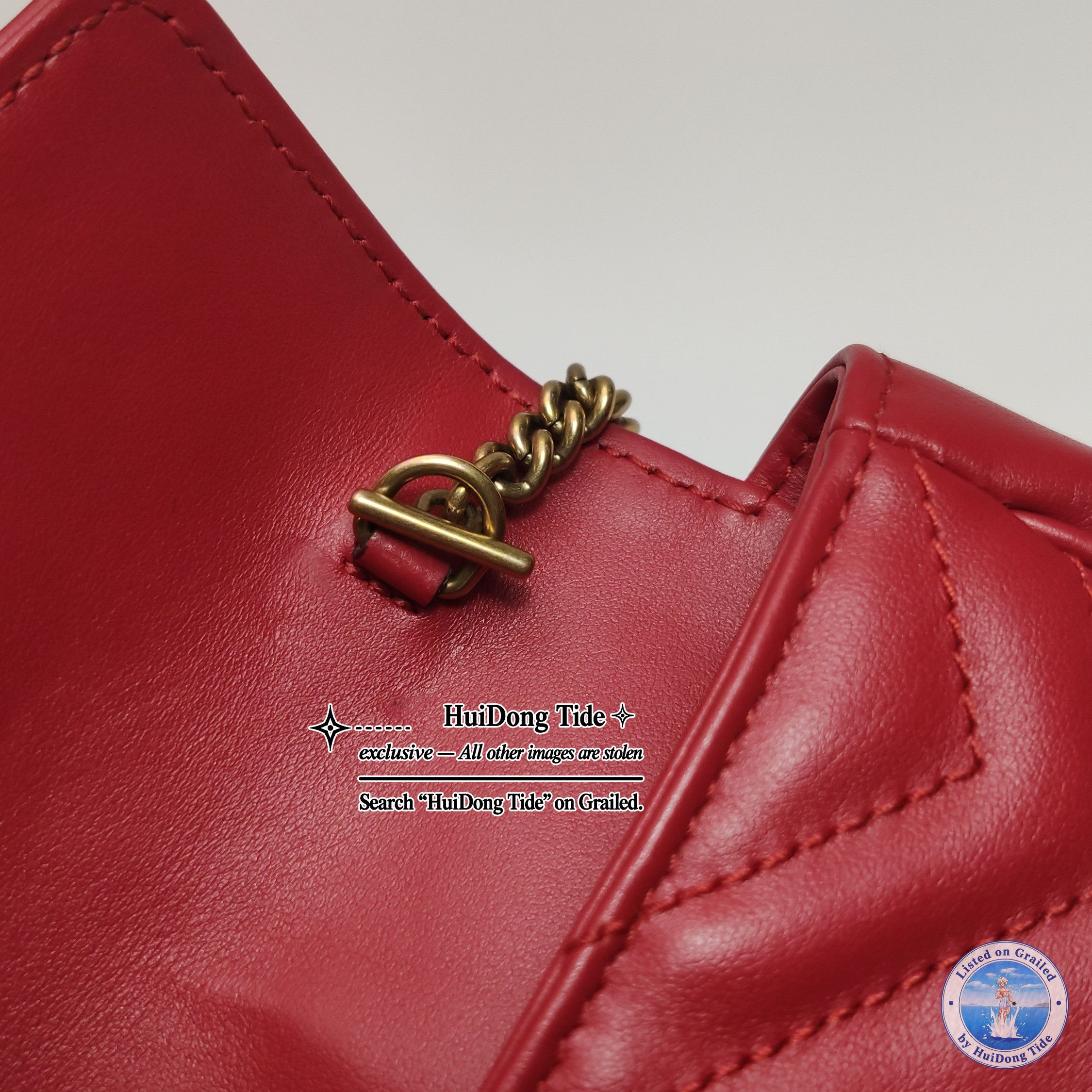 Gucci Gucci GG Marmont Red Leather Mini Bag ONE SIZE Size ONE SIZE - 14 Thumbnail