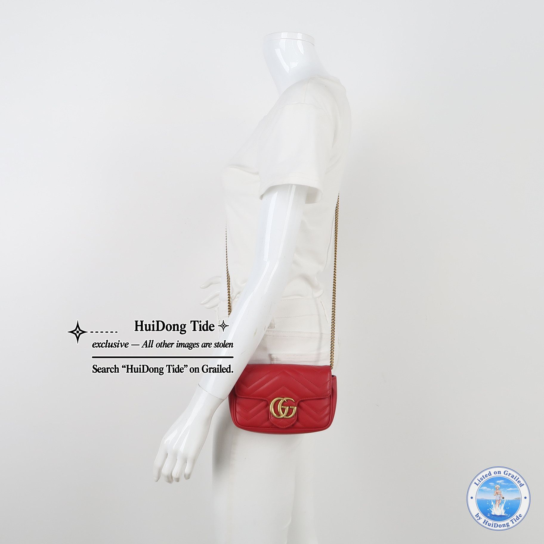 Gucci Gucci GG Marmont Red Leather Mini Bag ONE SIZE Size ONE SIZE - 2 Thumbnail