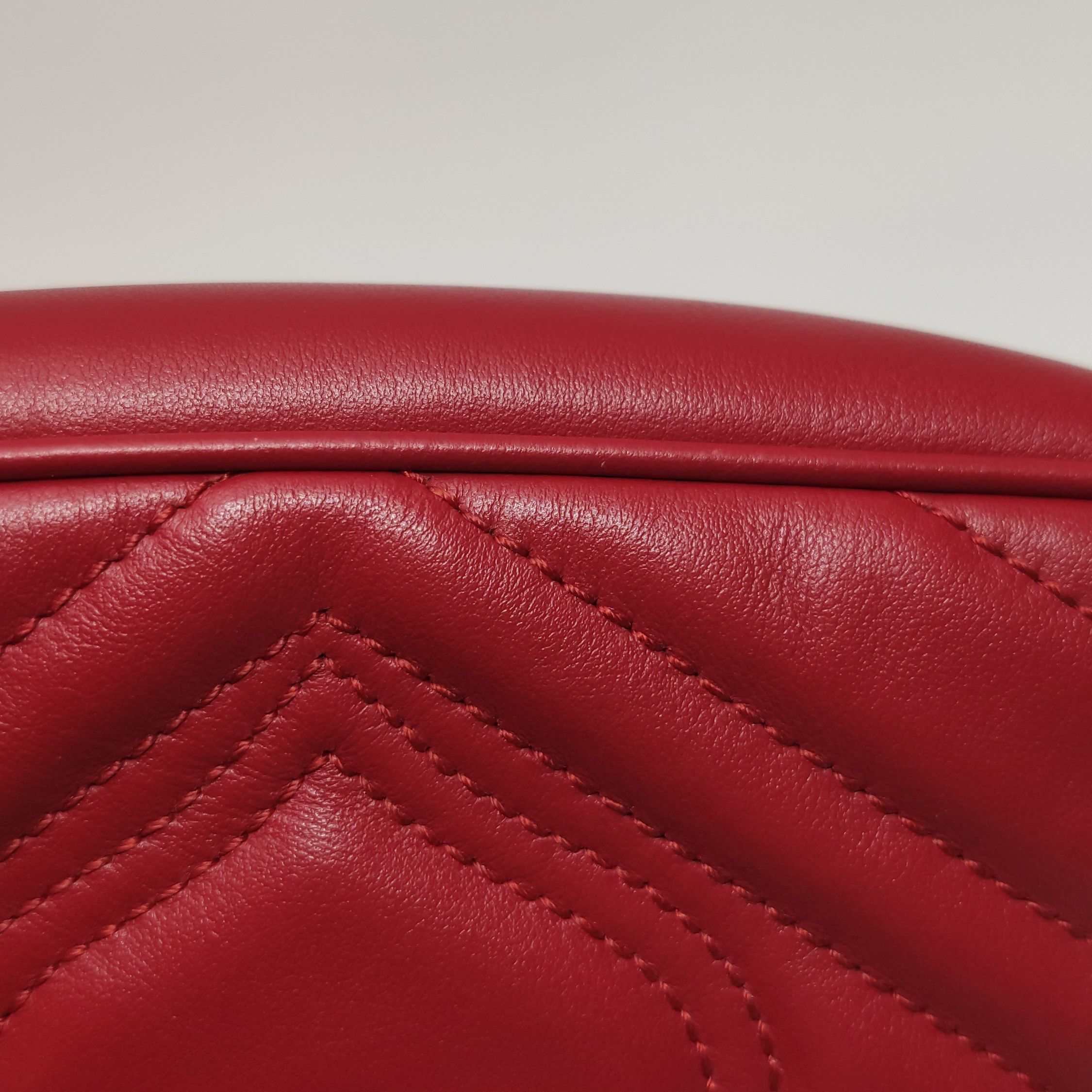 Gucci Gucci GG Marmont Red Leather Mini Bag ONE SIZE Size ONE SIZE - 17 Thumbnail