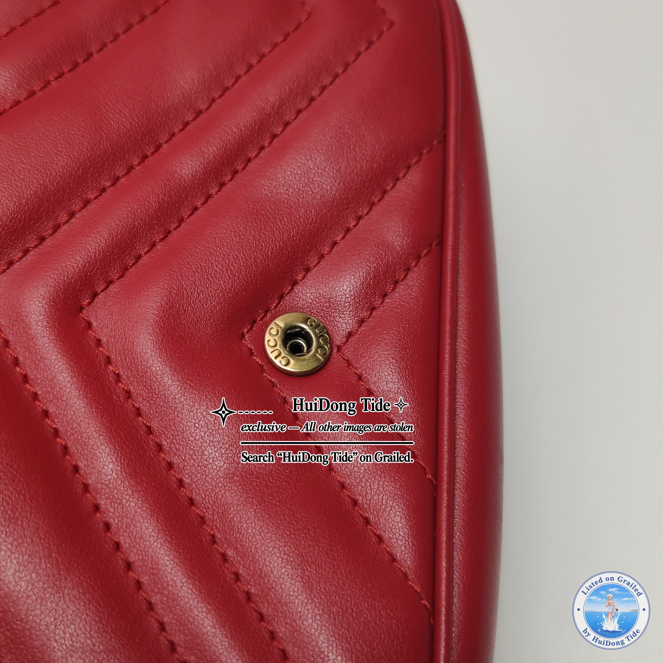 Gucci Gucci GG Marmont Red Leather Mini Bag ONE SIZE Size ONE SIZE - 13 Thumbnail
