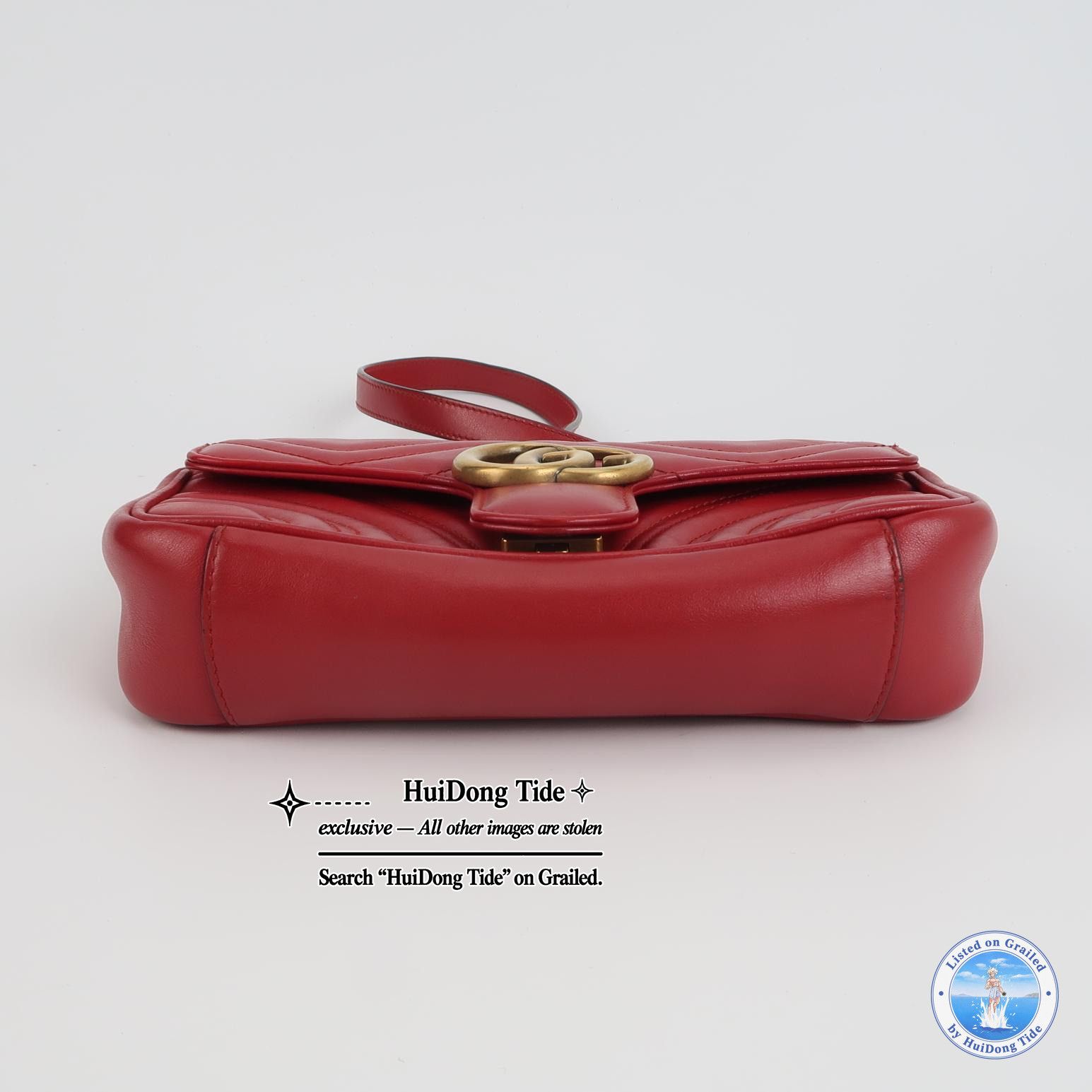 Gucci Gucci GG Marmont Red Leather Shoulder Bag ONE SIZE Size ONE SIZE - 6 Thumbnail