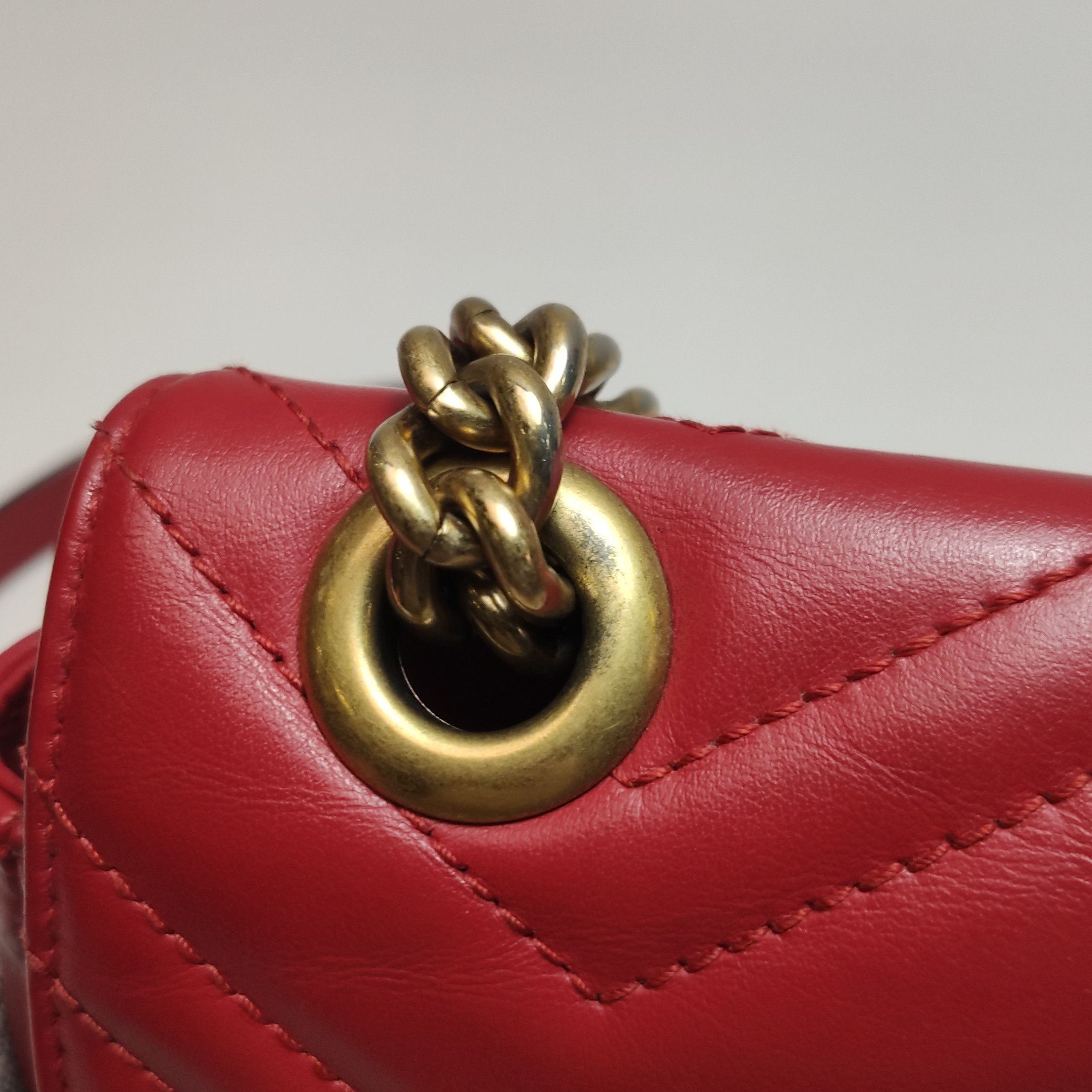 Gucci Gucci GG Marmont Red Leather Shoulder Bag ONE SIZE Size ONE SIZE - 13 Thumbnail