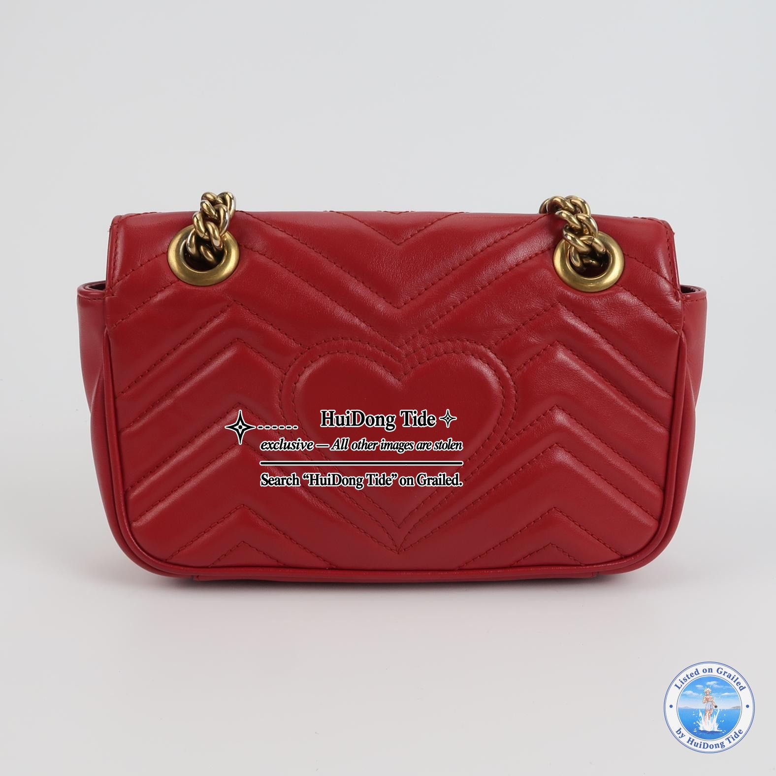 Gucci Gucci GG Marmont Red Leather Shoulder Bag ONE SIZE Size ONE SIZE - 5 Thumbnail