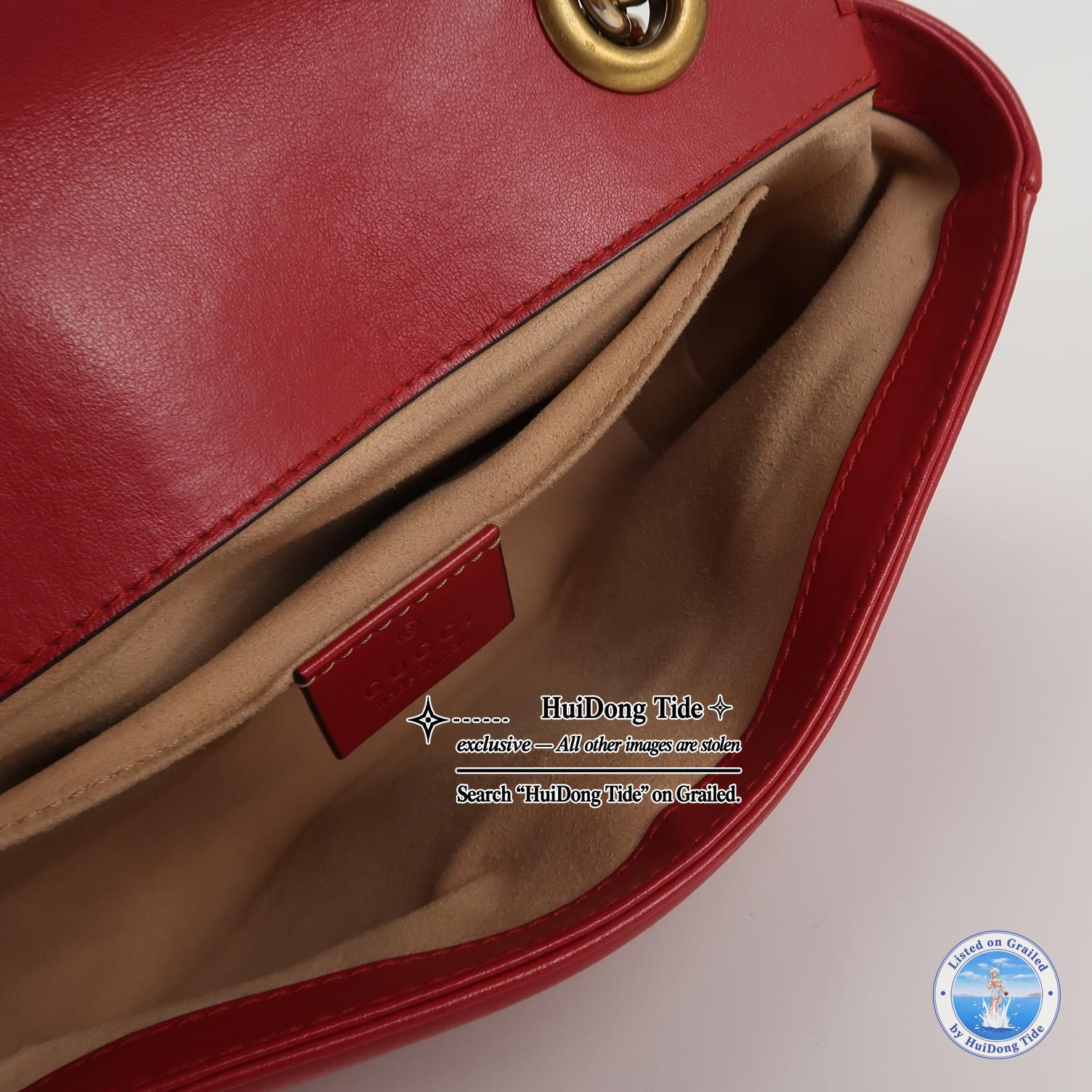 Gucci Gucci GG Marmont Red Leather Shoulder Bag ONE SIZE Size ONE SIZE - 7 Thumbnail