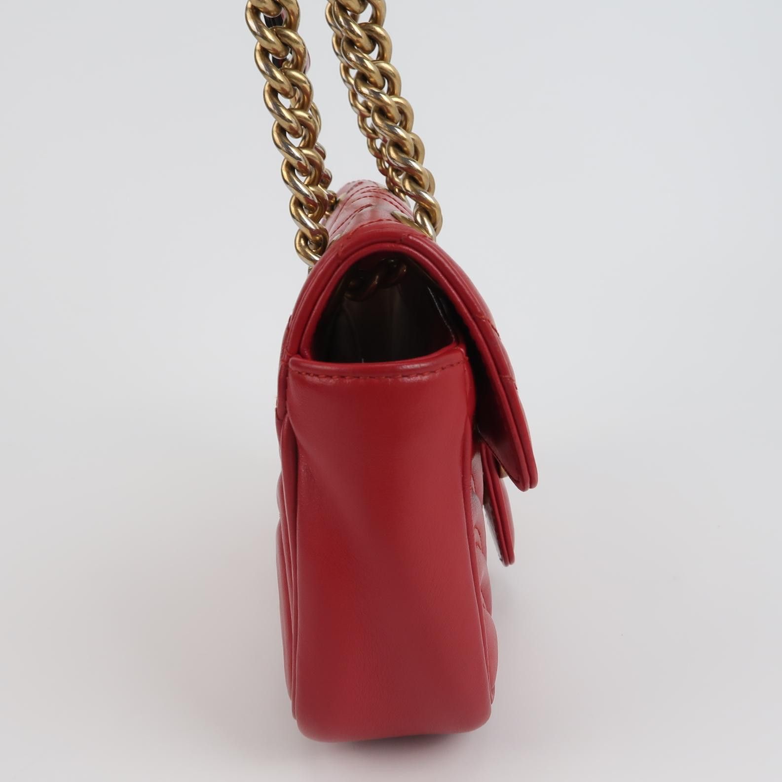 Gucci Gucci GG Marmont Red Leather Shoulder Bag ONE SIZE Size ONE SIZE - 4 Thumbnail