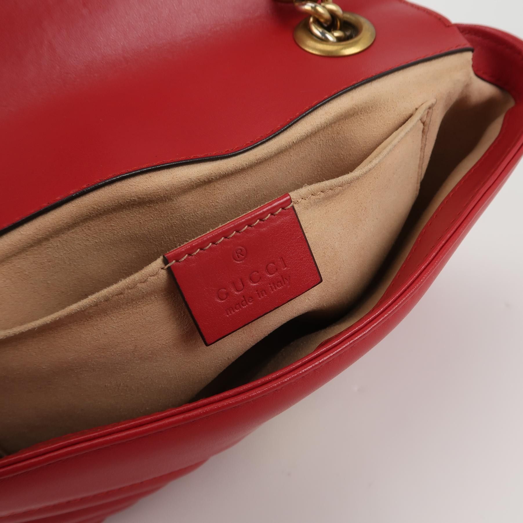 Gucci Gucci GG Marmont Red Leather Shoulder Bag ONE SIZE Size ONE SIZE - 8 Thumbnail