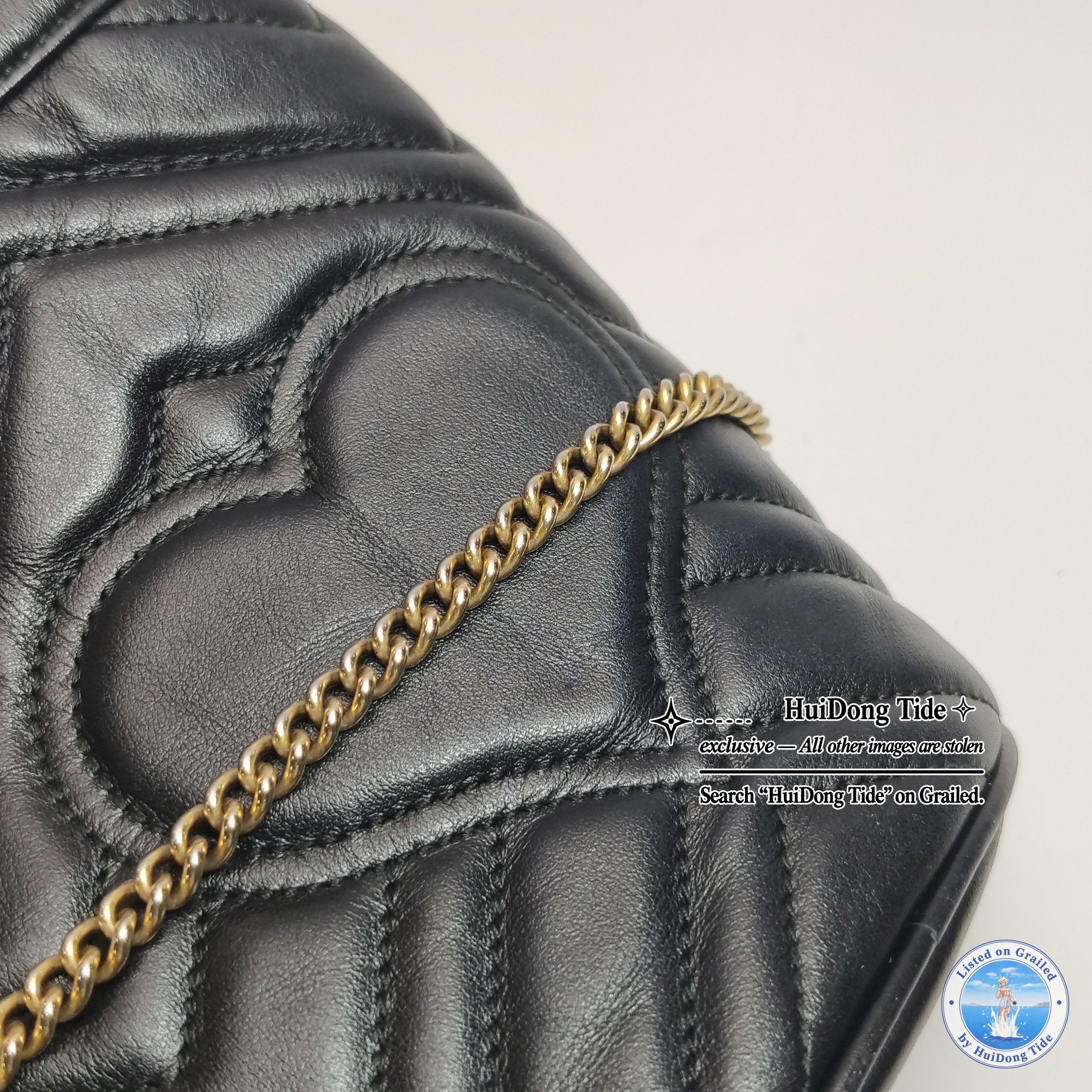 Gucci Gucci GG Marmont Black Leather Bucket Bag One Size Size ONE SIZE - 13 Thumbnail