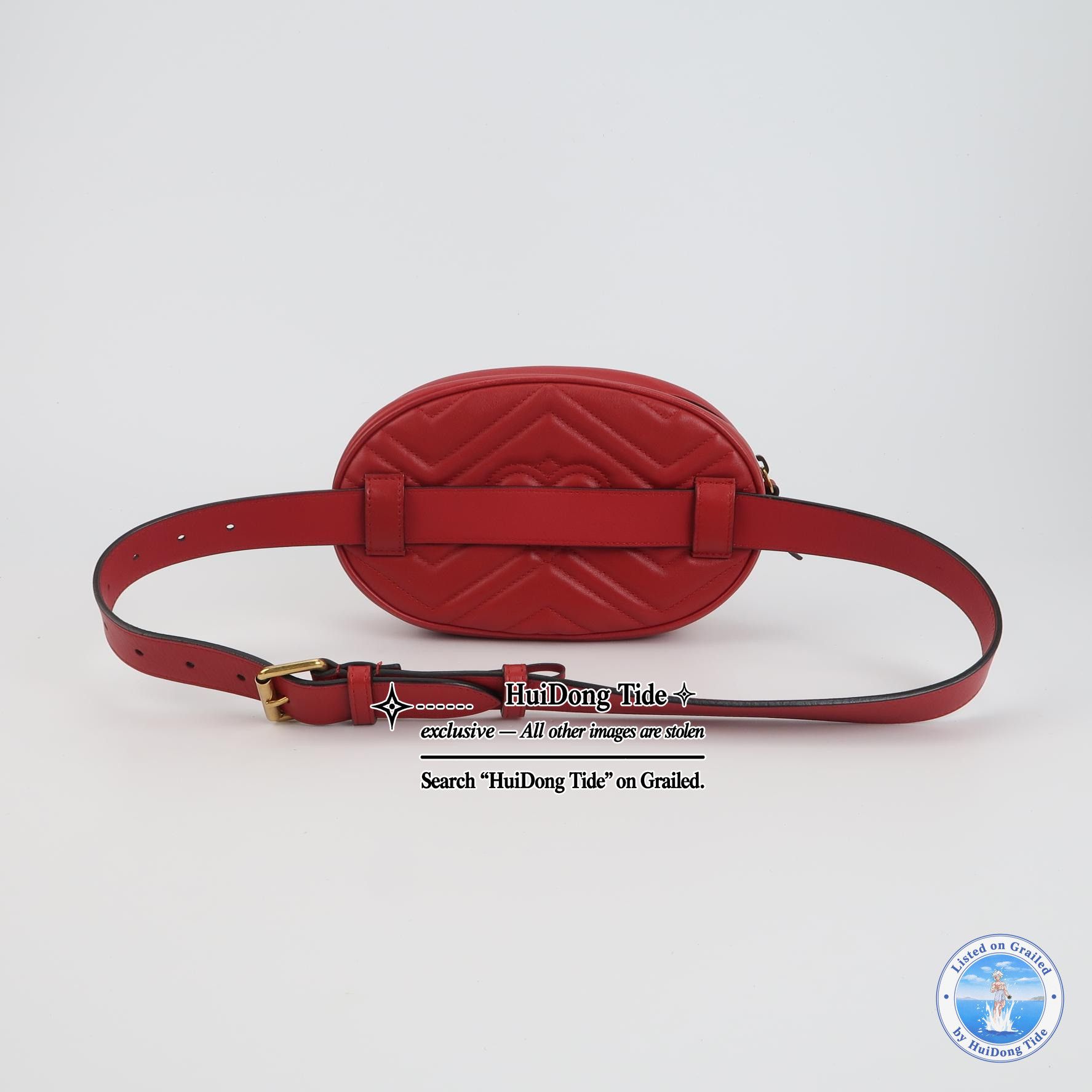 Gucci Gucci GG Marmont Red Leather Belt Bag One Size Size ONE SIZE - 5 Thumbnail
