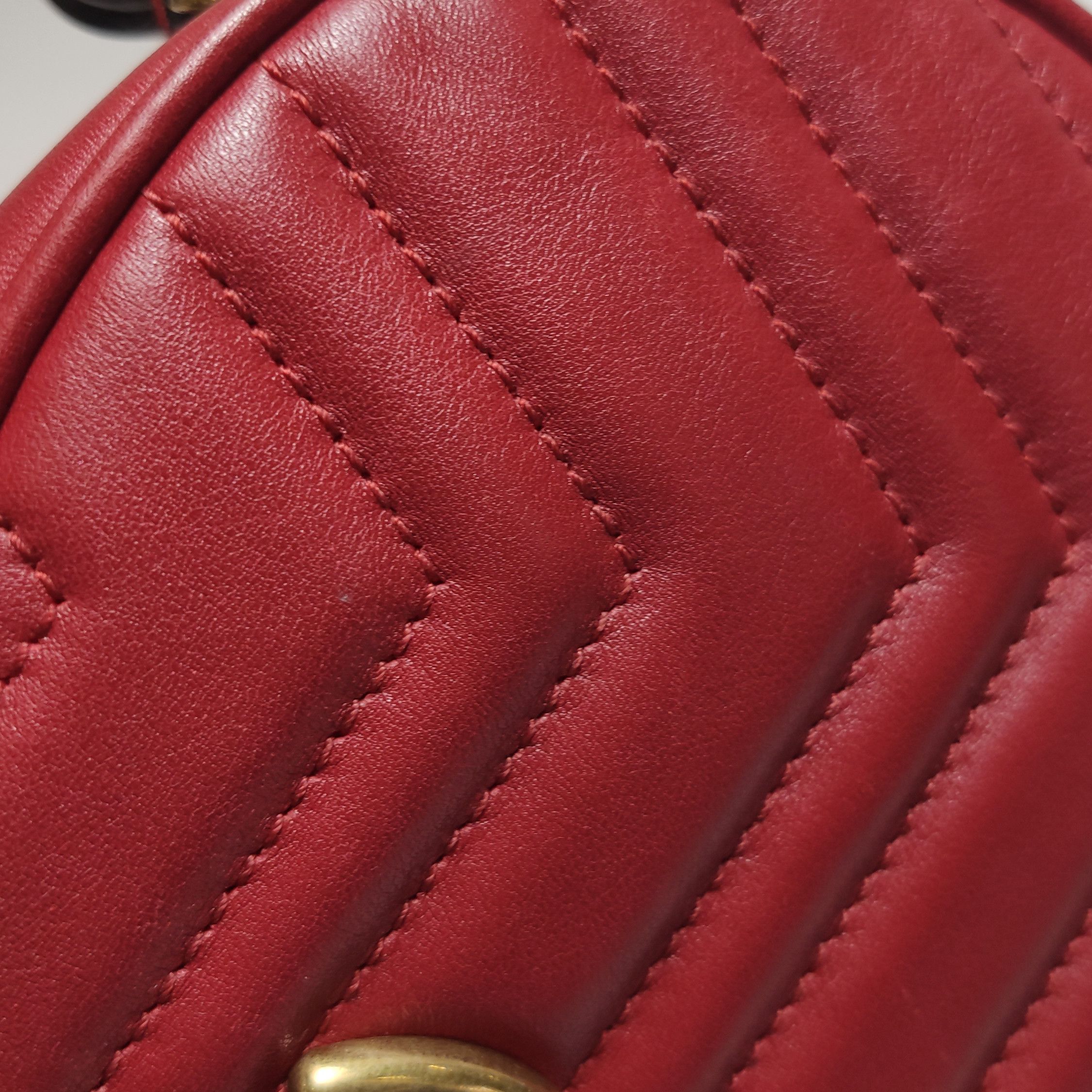 Gucci Gucci GG Marmont Red Leather Belt Bag One Size Size ONE SIZE - 11 Thumbnail