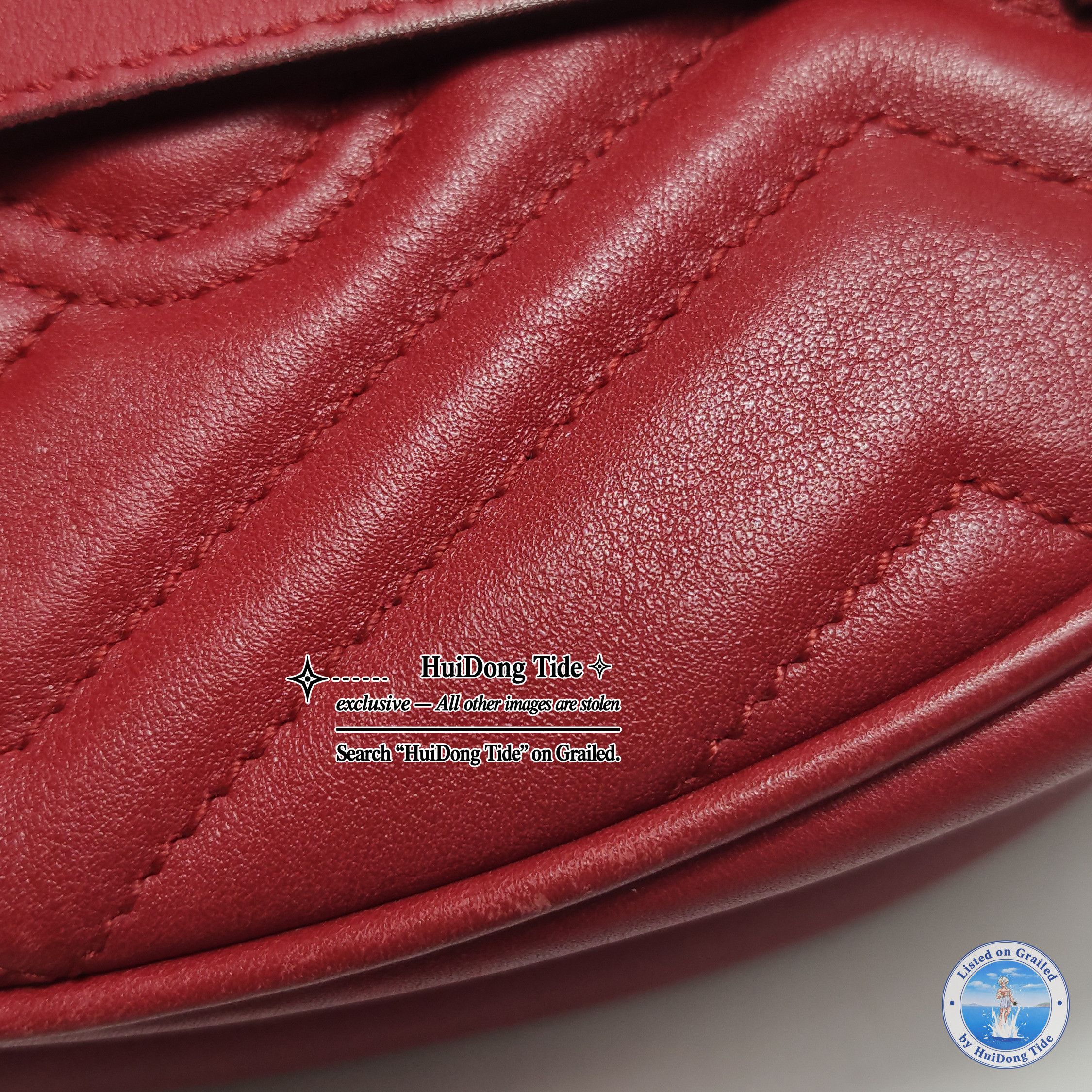Gucci Gucci GG Marmont Red Leather Belt Bag One Size Size ONE SIZE - 17 Thumbnail