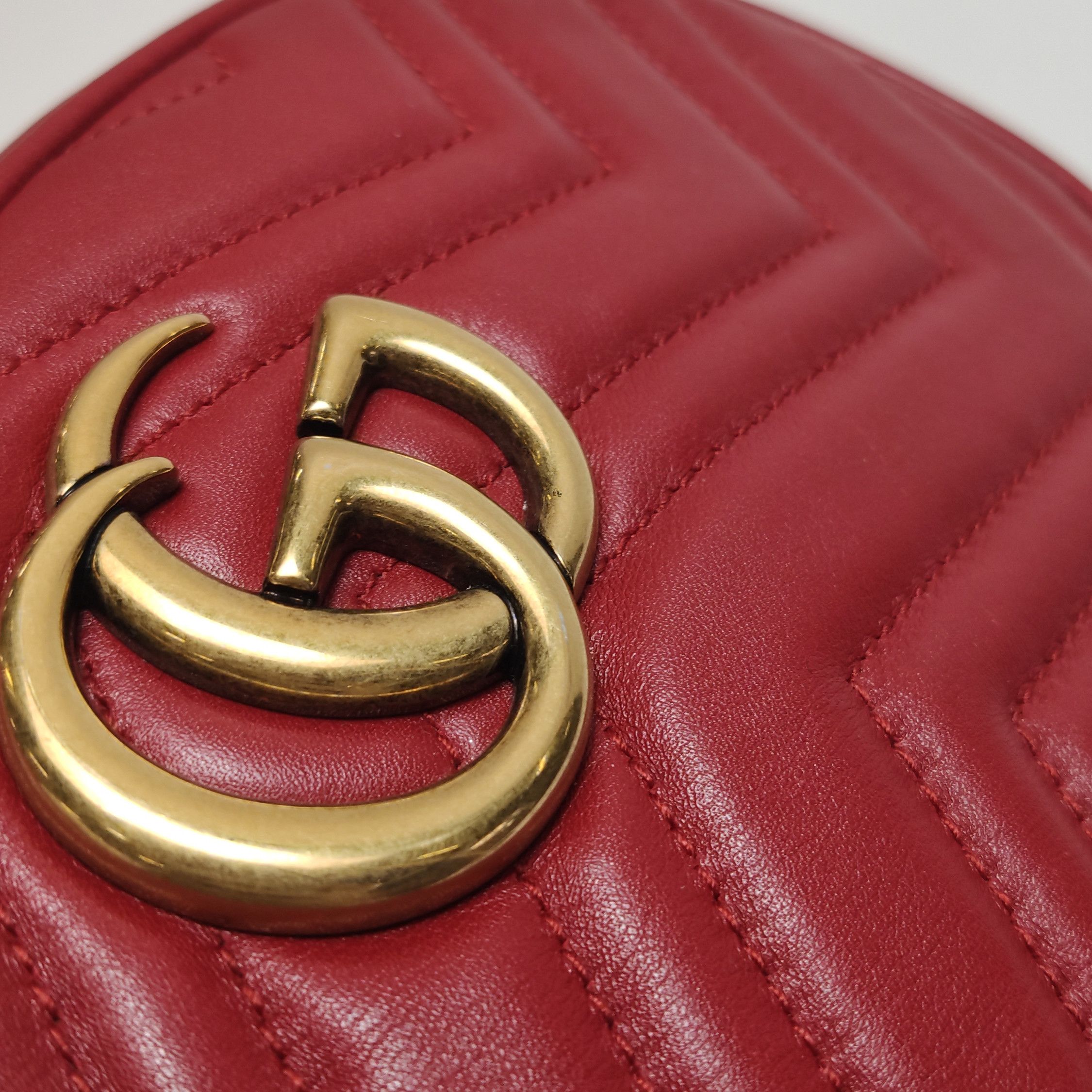 Gucci Gucci GG Marmont Red Leather Belt Bag One Size Size ONE SIZE - 13 Thumbnail
