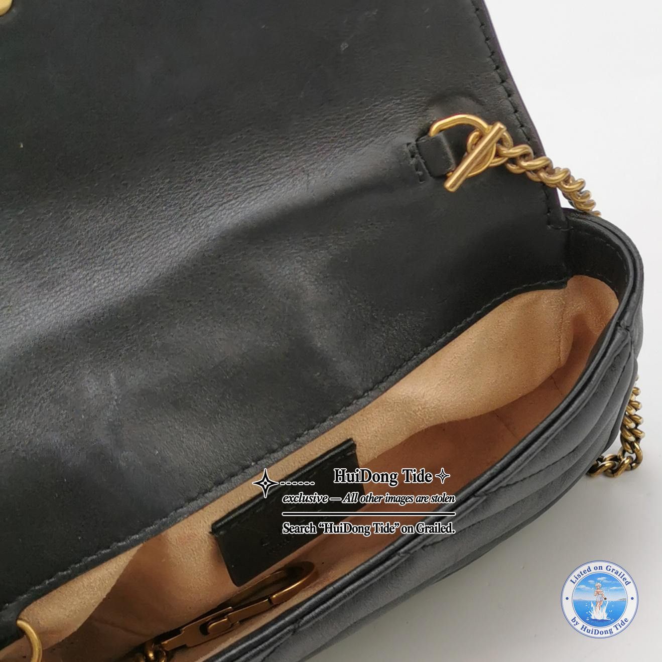 Gucci Gucci GG Marmont Black Leather Shoulder Bag Size ONE SIZE - 7 Thumbnail