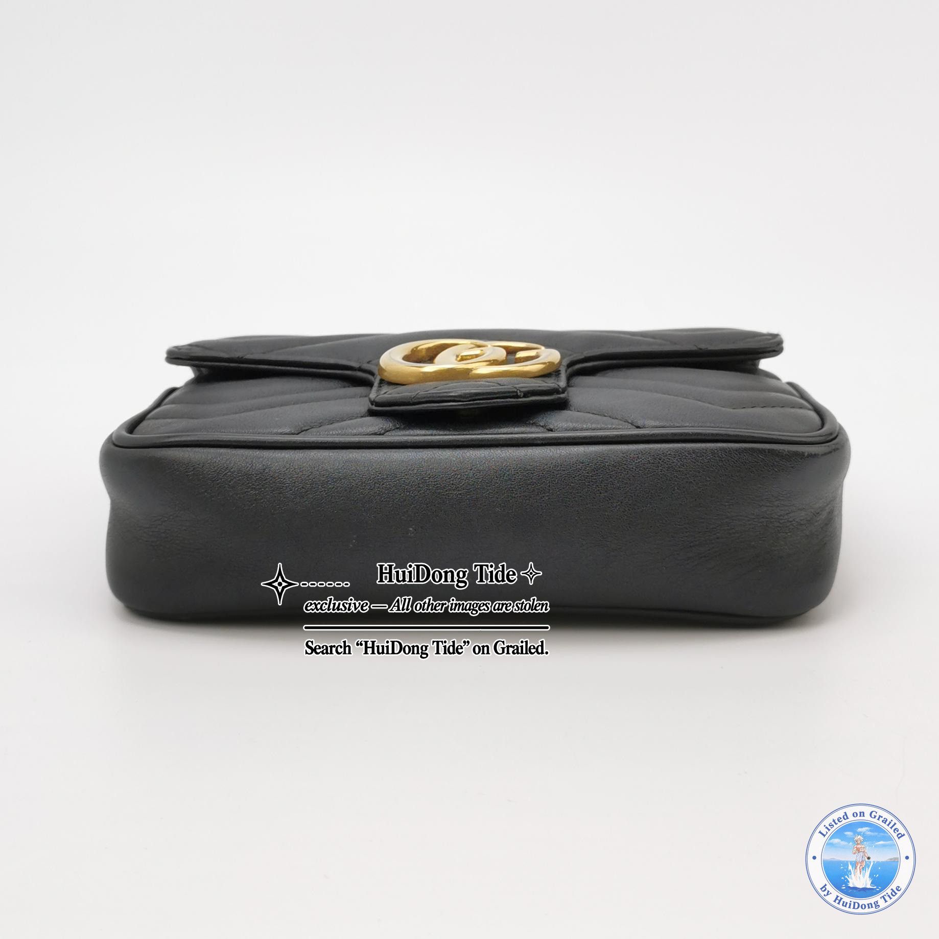 Gucci Gucci GG Marmont Black Leather Shoulder Bag Size ONE SIZE - 6 Thumbnail
