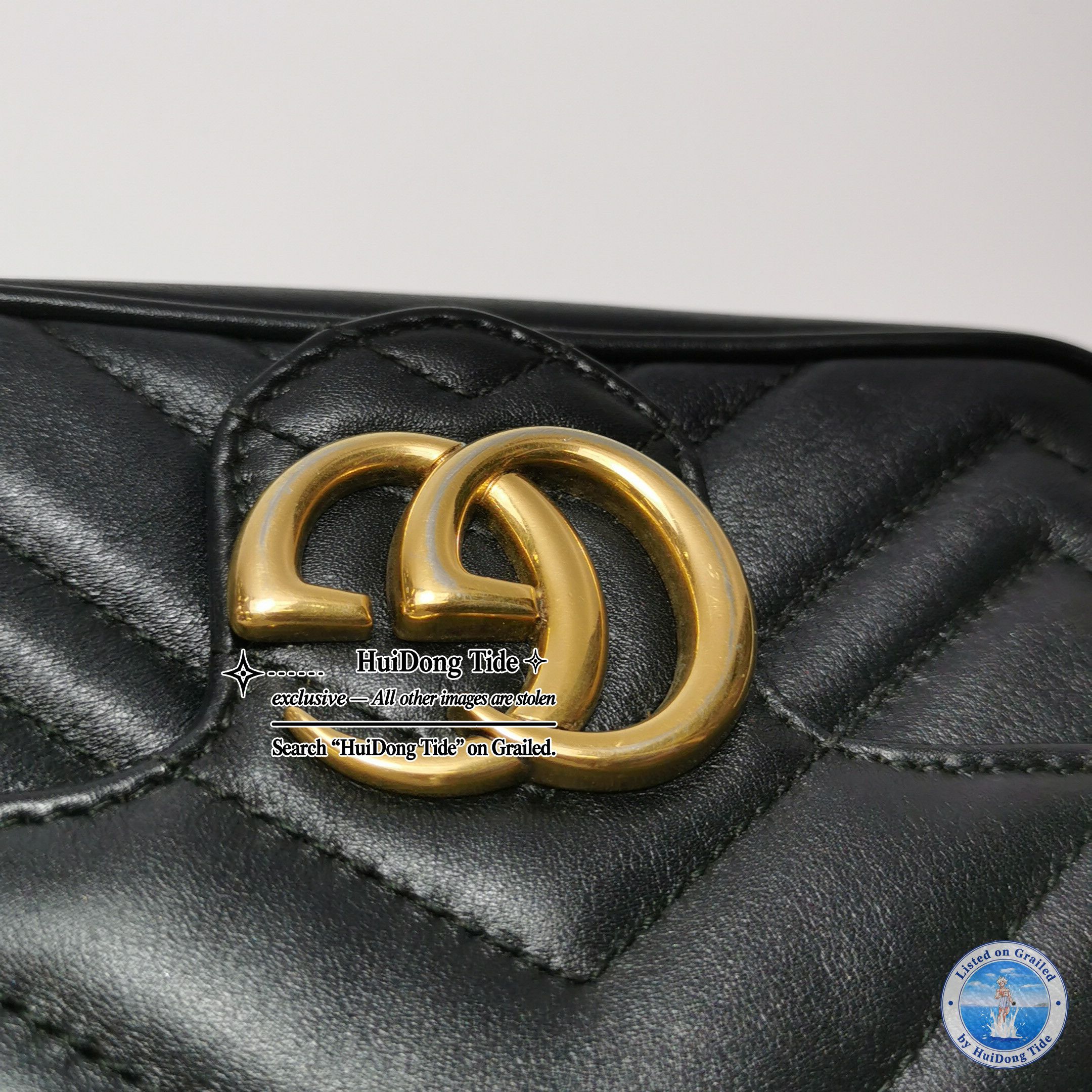 Gucci Gucci GG Marmont Black Leather Shoulder Bag Size ONE SIZE - 13 Thumbnail