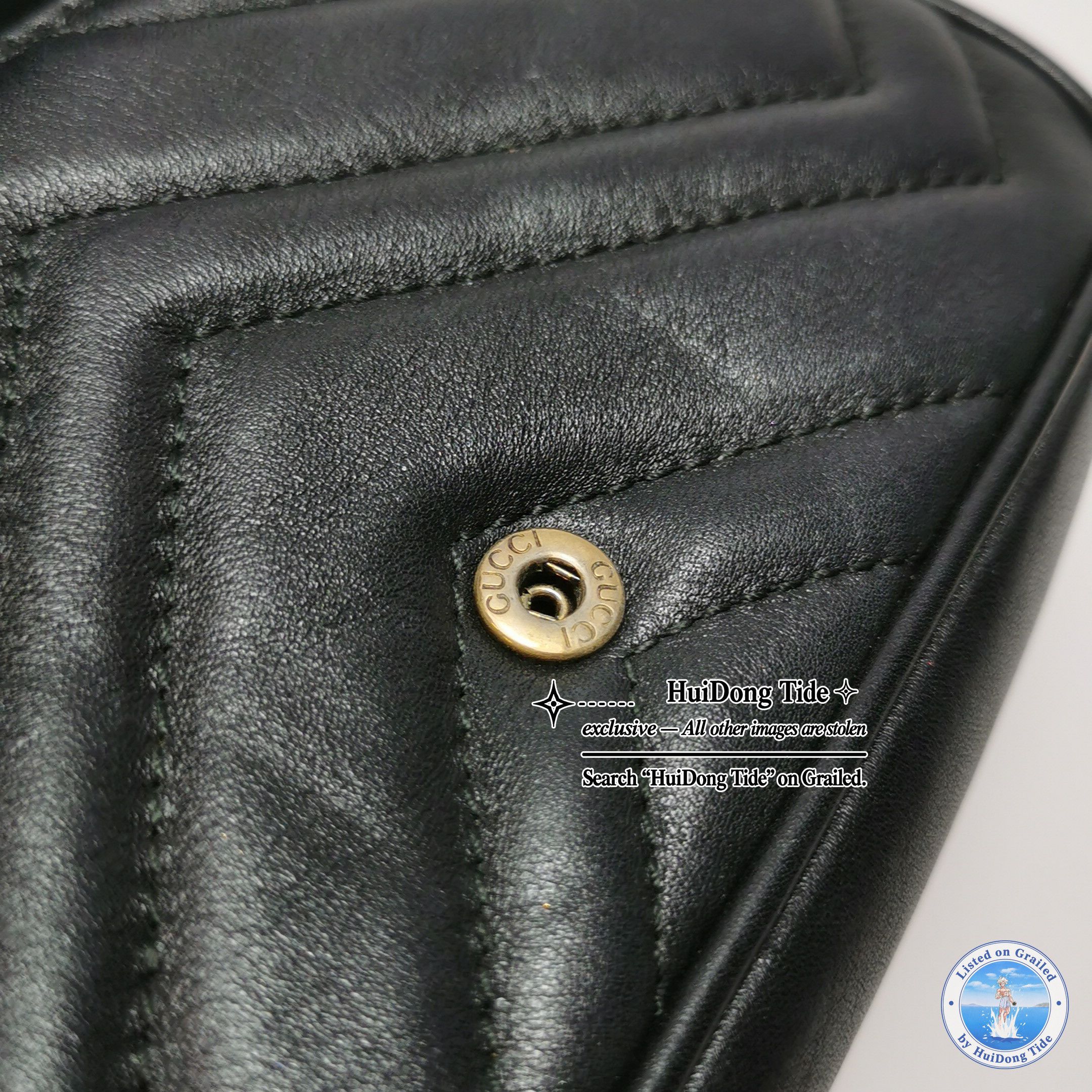 Gucci Gucci GG Marmont Black Leather Shoulder Bag Size ONE SIZE - 12 Thumbnail