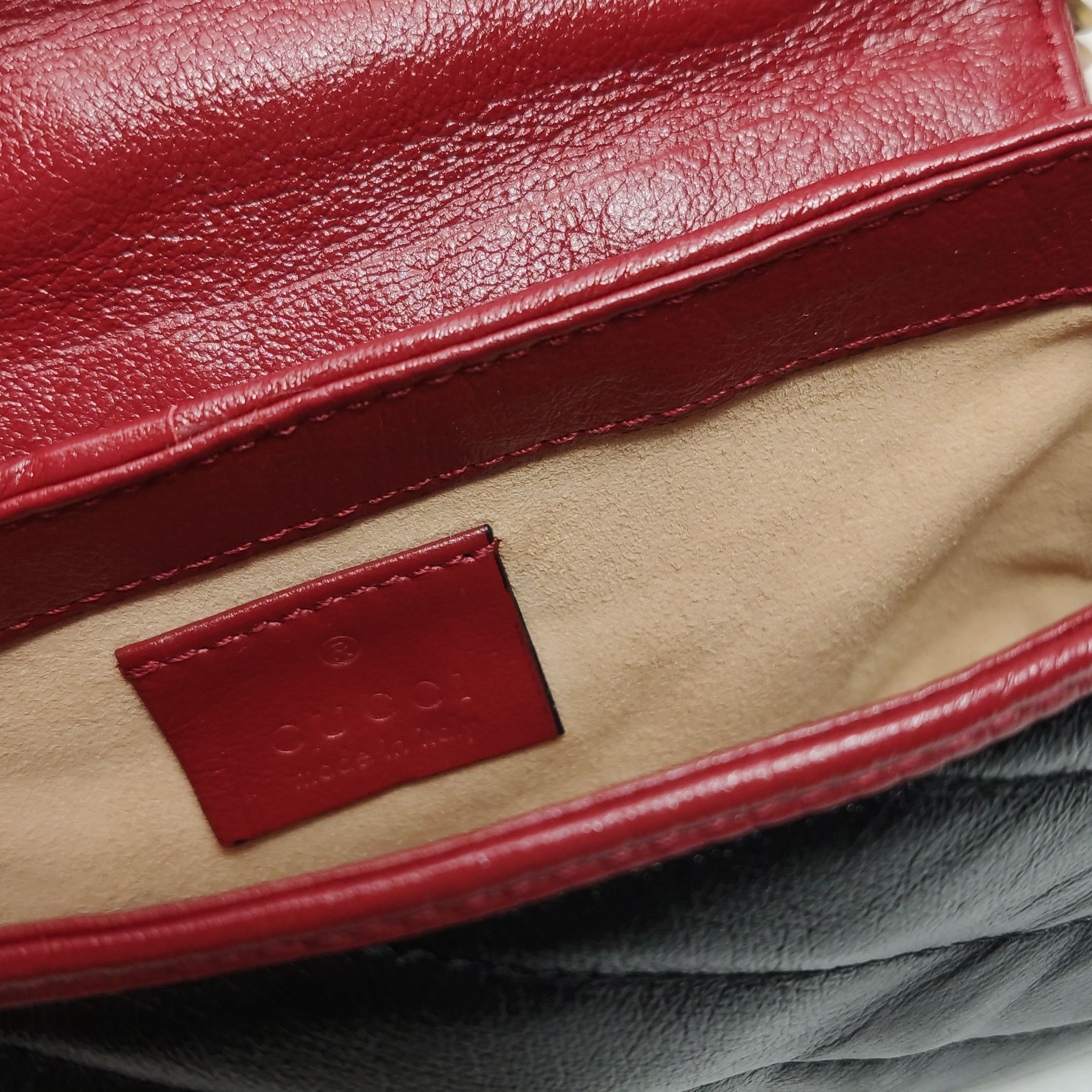 Gucci Gucci GG Marmont Super Mini Leather Crossbody Bag Size ONE SIZE - 11 Thumbnail