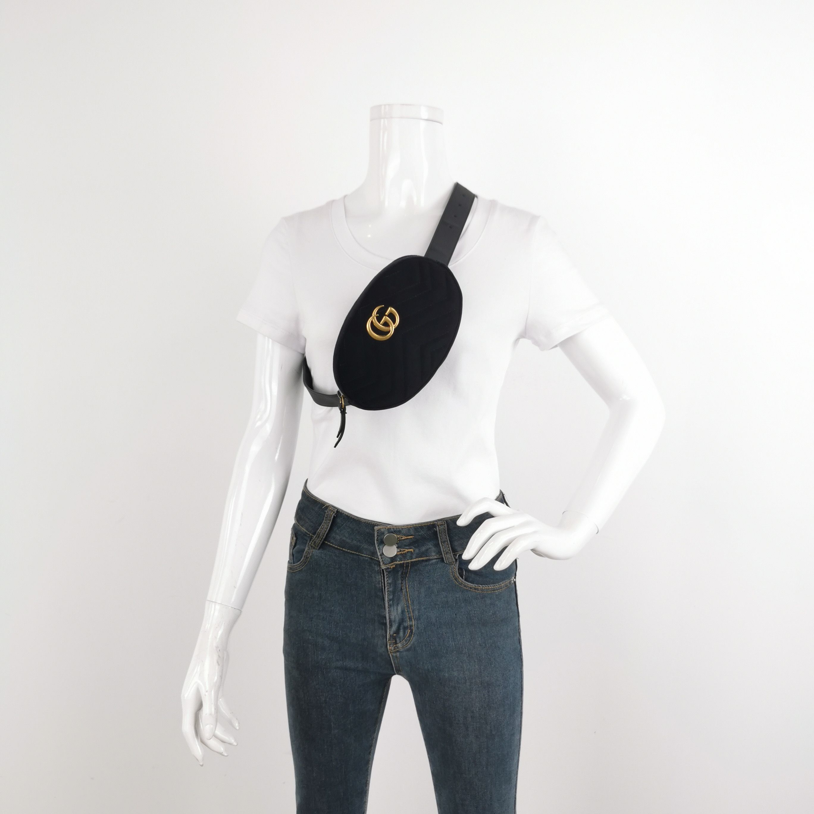 Gucci Gucci GG Marmont Velvet Belt Bag Size ONE SIZE Size ONE SIZE - 2 Thumbnail