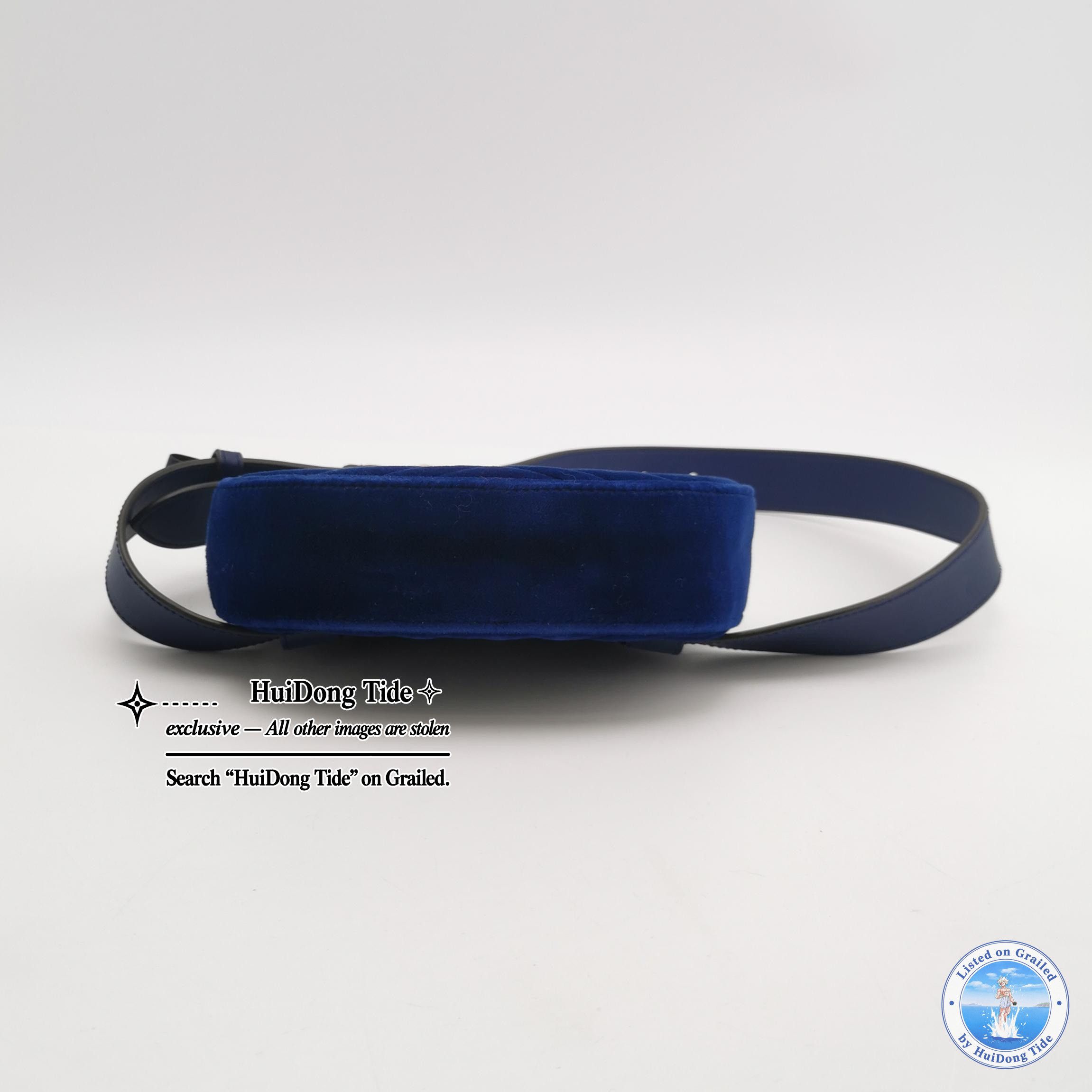 Gucci Gucci GG Marmont Velvet Belt Bag Blue Size ONE SIZE - 5 Thumbnail