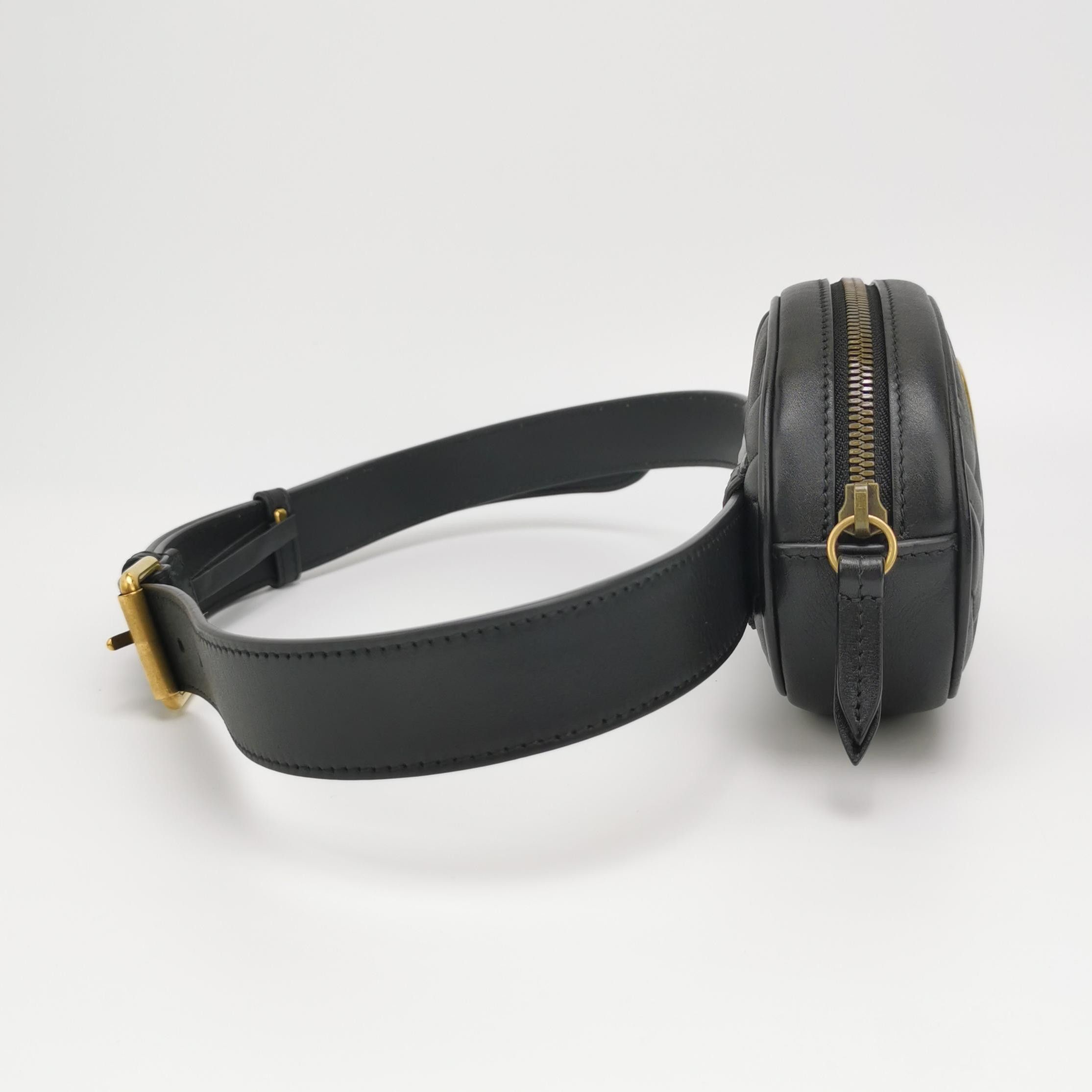 Gucci Gucci GG Marmont Black Leather Belt Bag Size ONE SIZE - 3 Thumbnail