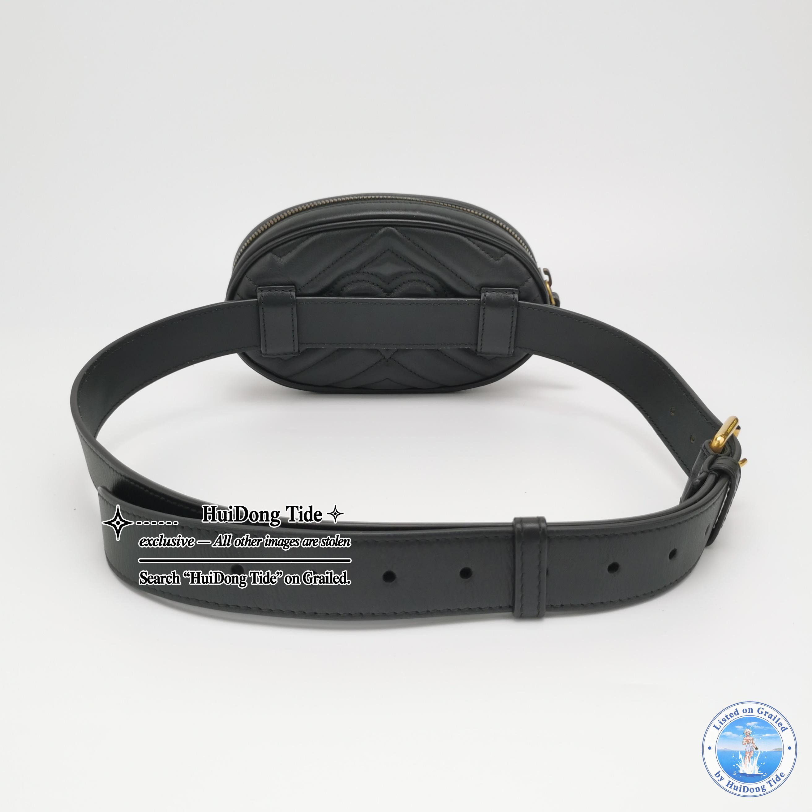 Gucci Gucci GG Marmont Black Leather Belt Bag Size ONE SIZE - 4 Thumbnail