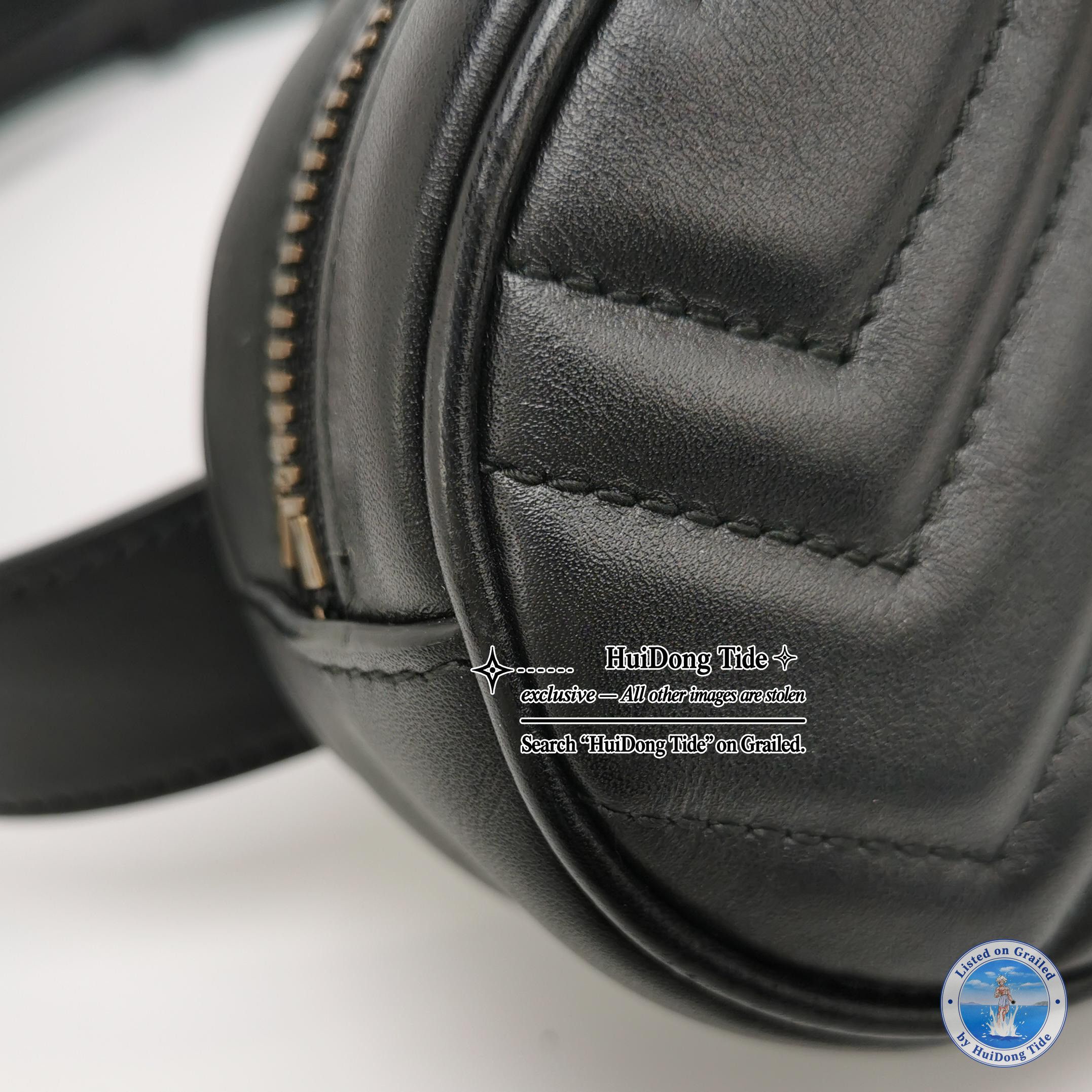 Gucci Gucci GG Marmont Black Leather Belt Bag Size ONE SIZE - 10 Thumbnail