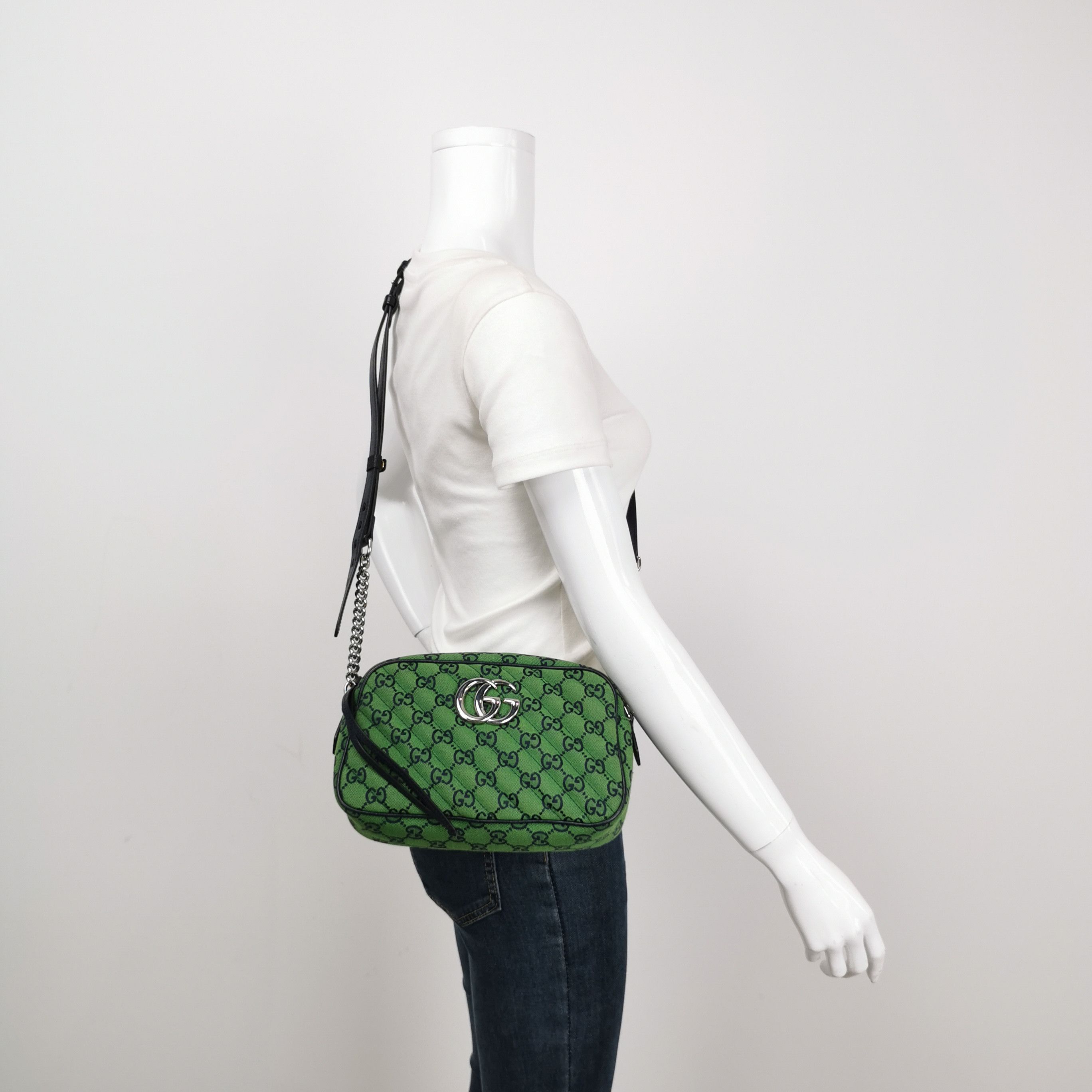 Gucci Gucci GG Marmont Green Canvas Crossbody Bag One Size Size ONE SIZE - 2 Thumbnail