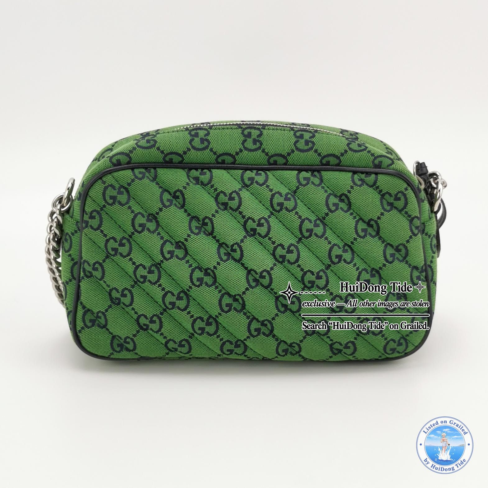 Gucci Gucci GG Marmont Green Canvas Crossbody Bag One Size Size ONE SIZE - 4 Thumbnail