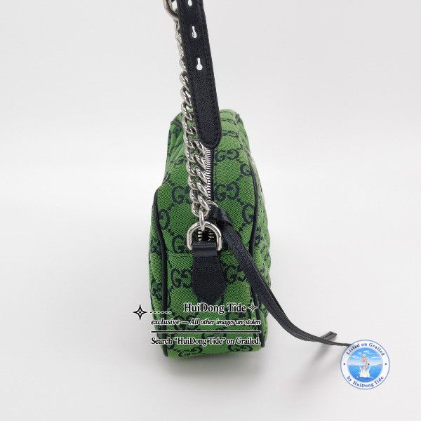 Gucci Gucci GG Marmont Green Canvas Crossbody Bag One Size Size ONE SIZE - 3 Thumbnail