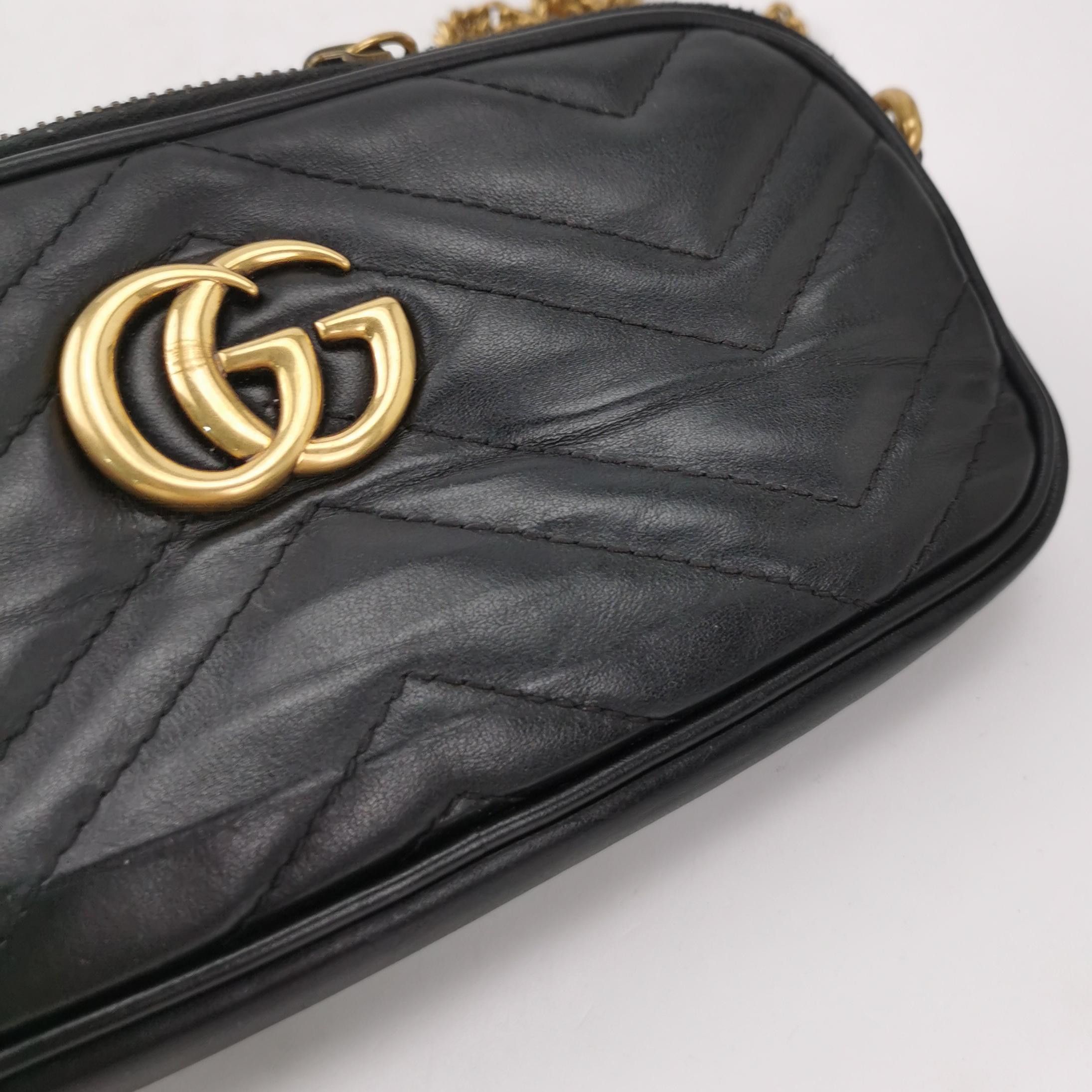 Gucci Gucci GG Marmont V-Quilted Leather Crossbody Bag Size ONE SIZE - 10 Thumbnail