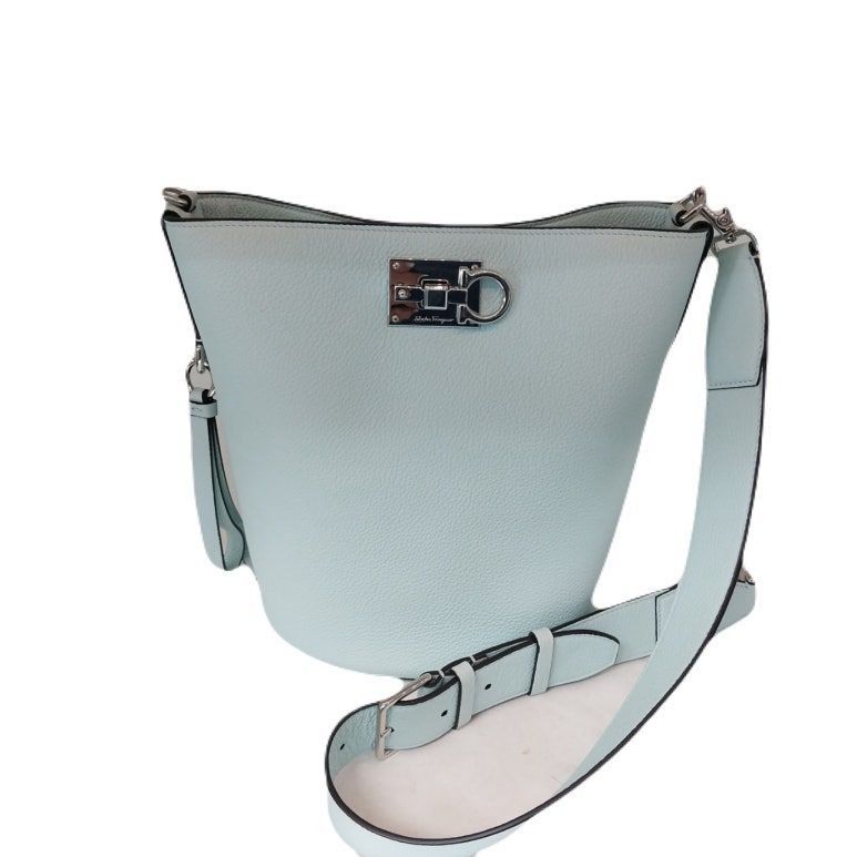 Salvatore Ferragamo FERRAGAMO Studio Silver Mint Bucket Bag Tote Shoulder Bag Size ONE SIZE - 9 Thumbnail