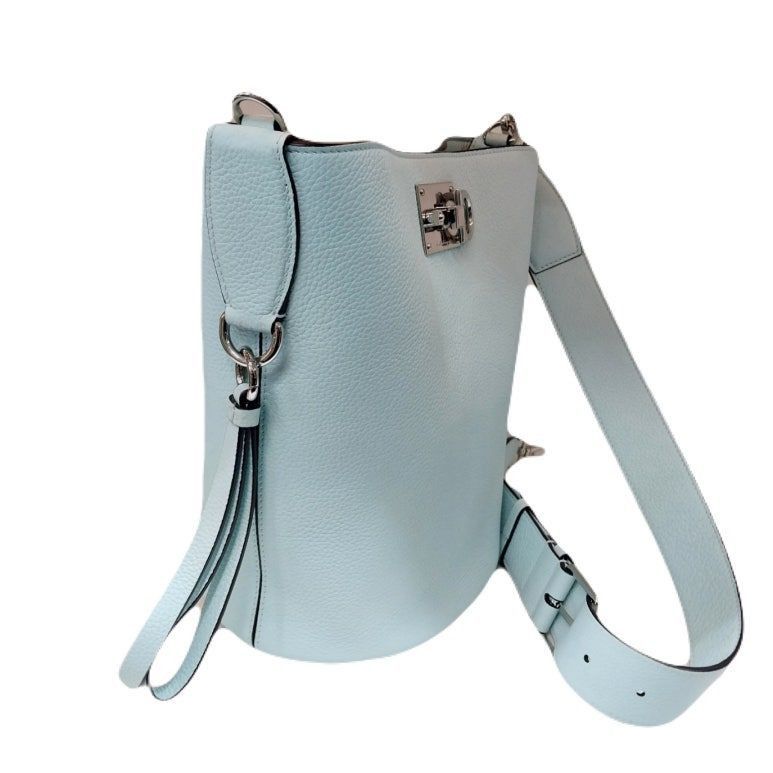 Salvatore Ferragamo FERRAGAMO Studio Silver Mint Bucket Bag Tote Shoulder Bag Size ONE SIZE - 3 Thumbnail