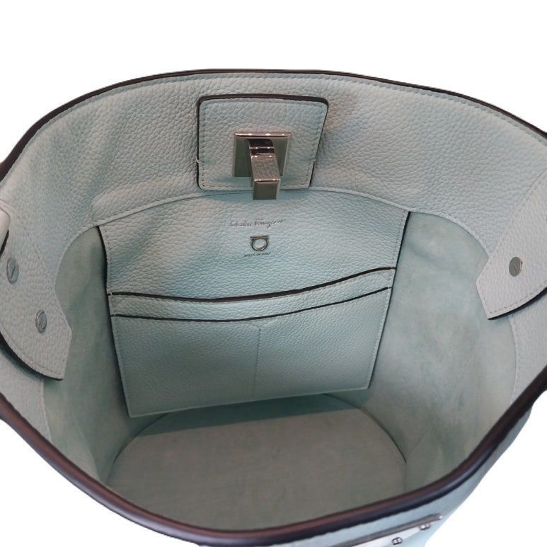 Salvatore Ferragamo FERRAGAMO Studio Silver Mint Bucket Bag Tote Shoulder Bag Size ONE SIZE - 4 Thumbnail