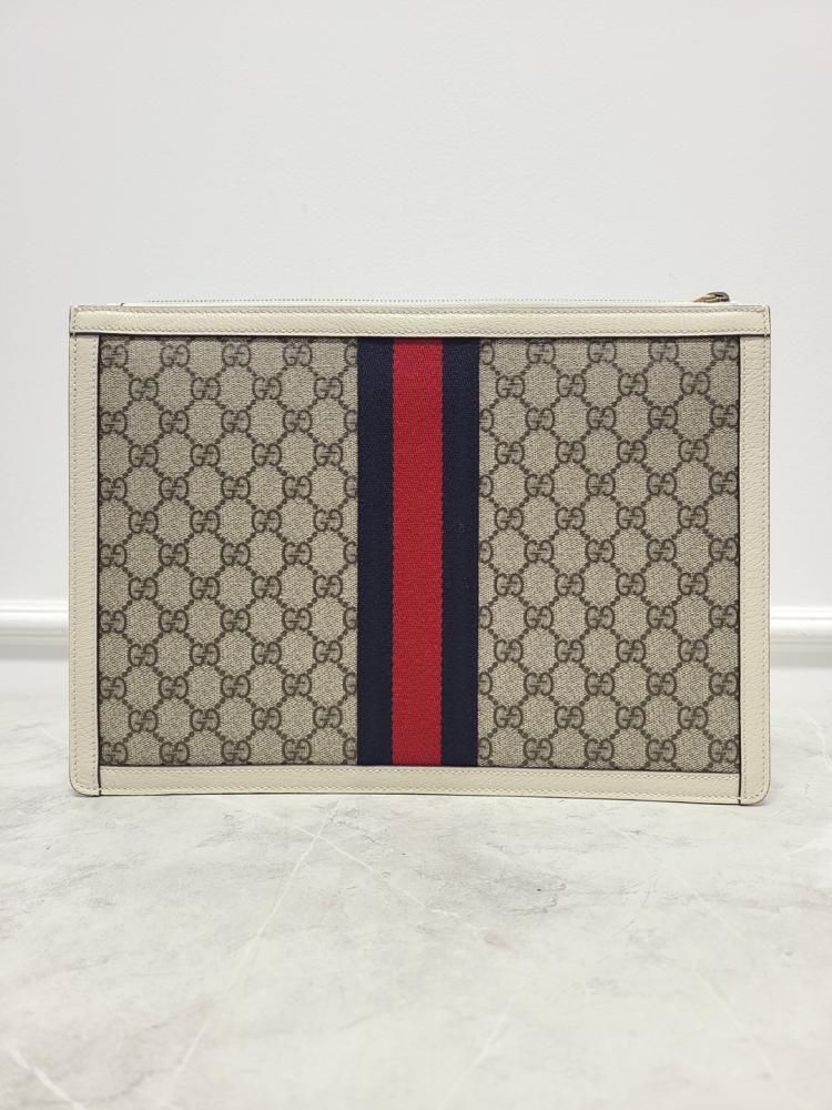 Gucci GG Supreme White Ophidia Portfolio Clutch Bag Size ONE SIZE - 5 Thumbnail