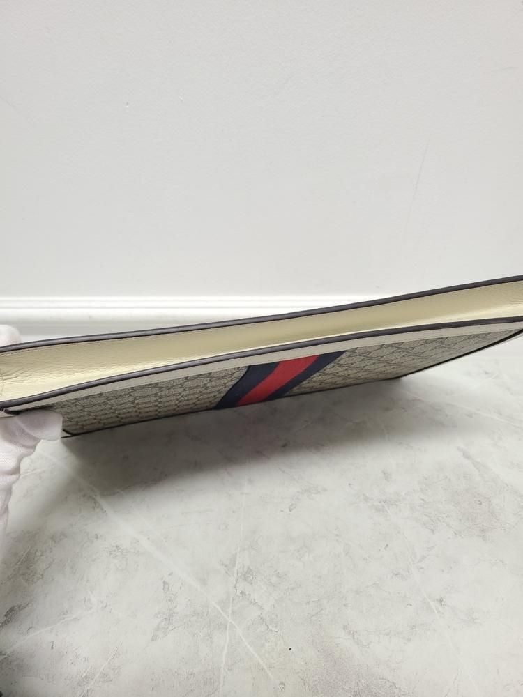 Gucci GG Supreme White Ophidia Portfolio Clutch Bag Size ONE SIZE - 6 Thumbnail