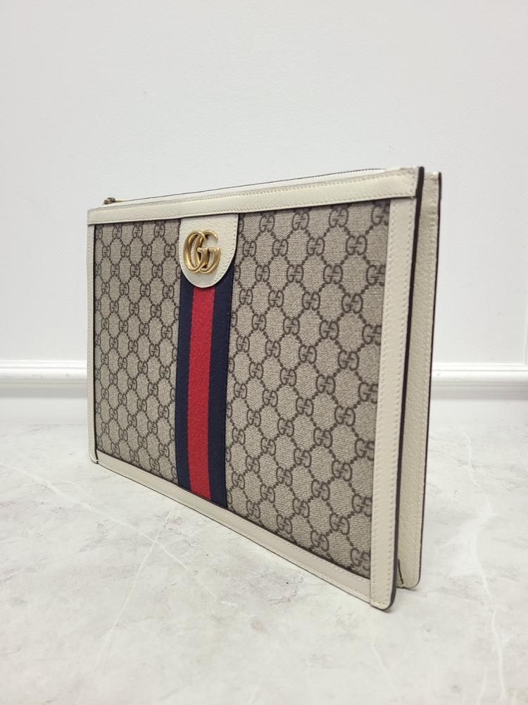 Gucci GG Supreme White Ophidia Portfolio Clutch Bag Size ONE SIZE - 2 Thumbnail