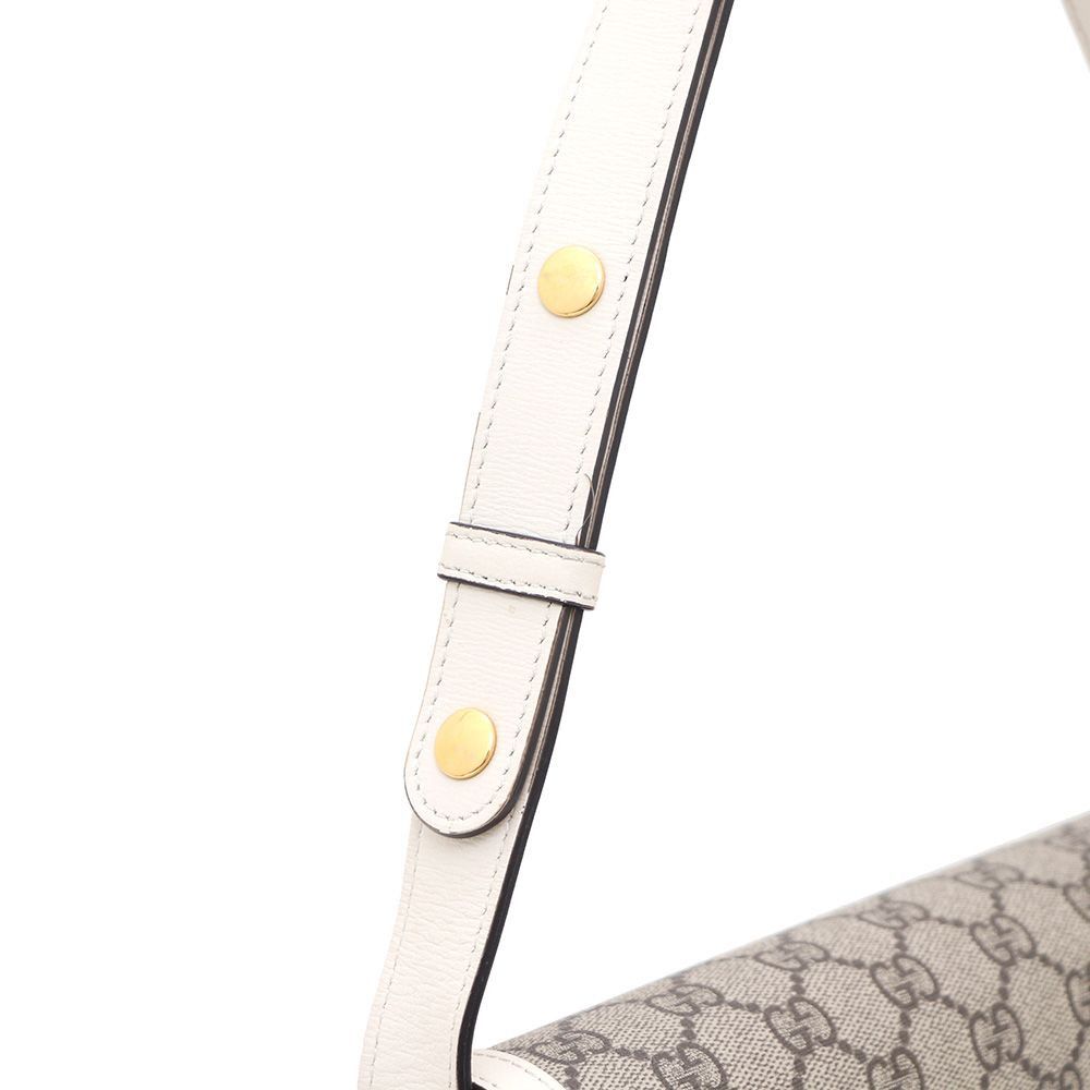 Gucci White GG Supreme Canvas Horsebit Shoulder Bag Size ONE SIZE - 5 Thumbnail